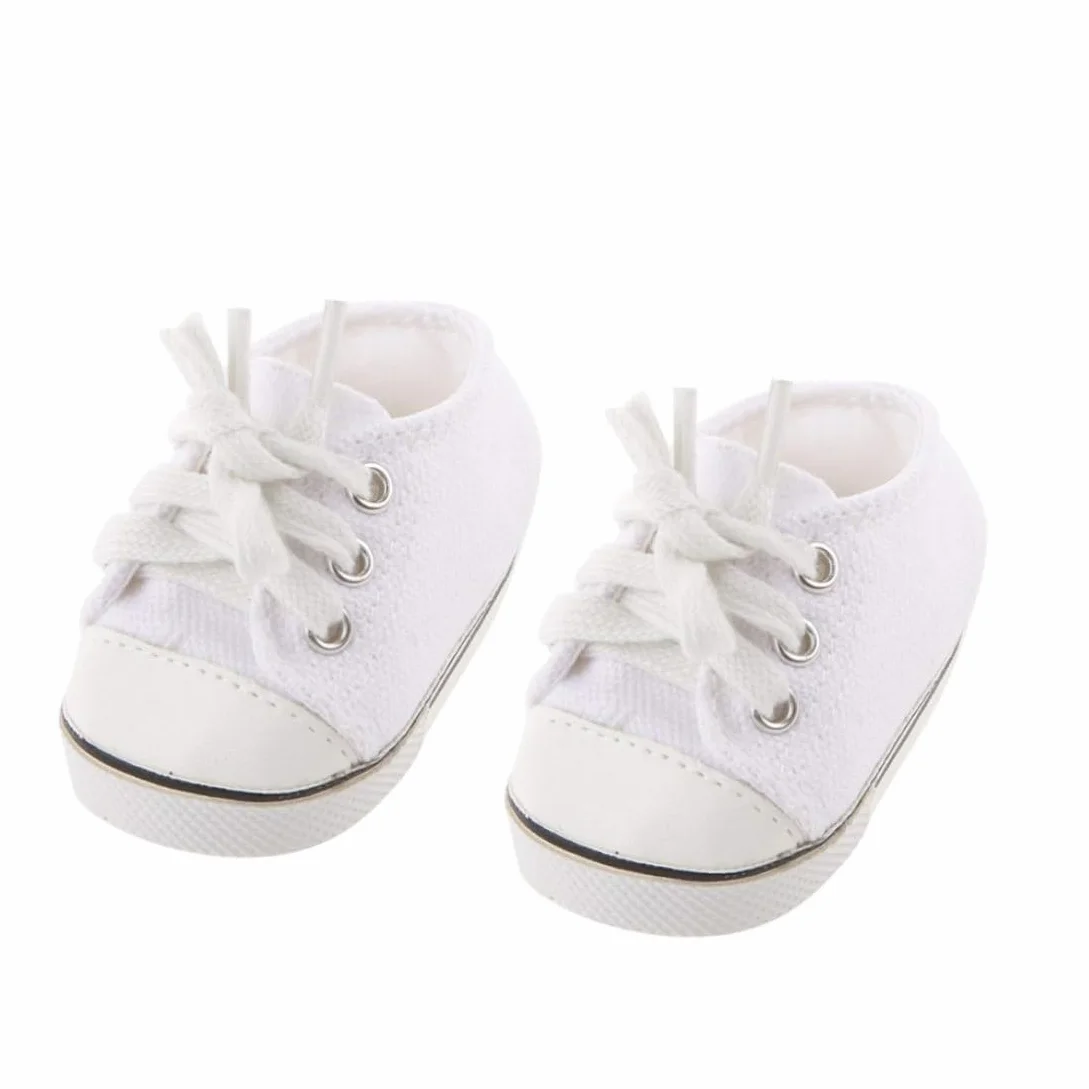 1 Paio di Scarpe da Bambola Bianche Scarpe da Skateboard Casual Calzature per Bambole da 18 Pollici Giocattoli per Bambini Giocattoli E Giochi.