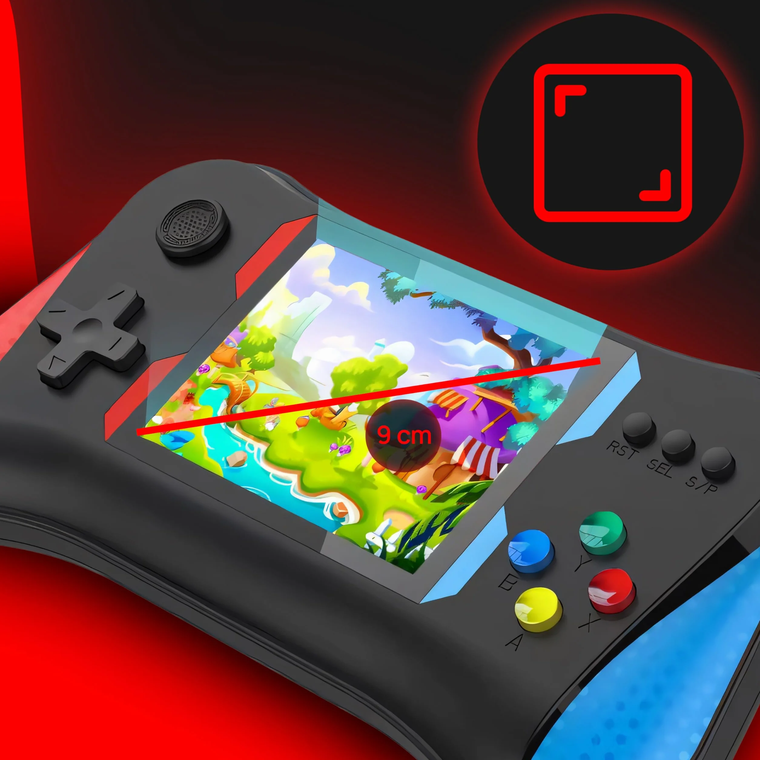 Retoo Console di gioco portatile retrò con display LCD 3,5 pollici, per due giocatori con 500 giochi classici, batteria 1200 mAh, schermo, console per videogiochi retrò per bambini, console da gioco