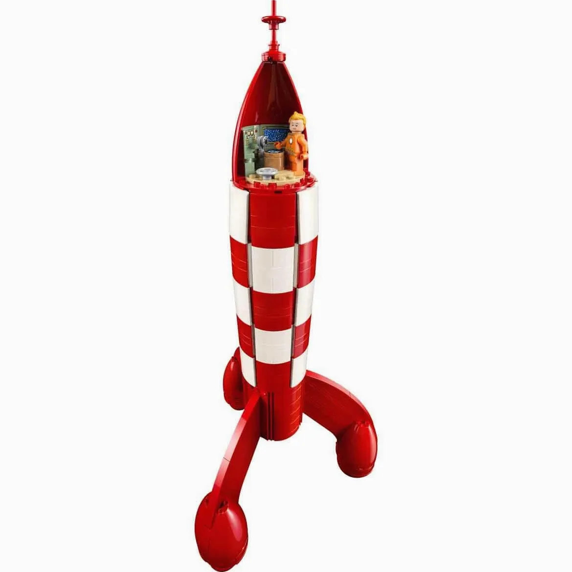 LEGO Ideas Razzo Lunare di Tintin - Kit Modellismo Spaziale per Adulti da Esposizione - 5 Minifigure e Cane Snowy - Decorazioni da Scrivania Fai da Te - Idea Regalo per i Fan dei Fumetti - 21367