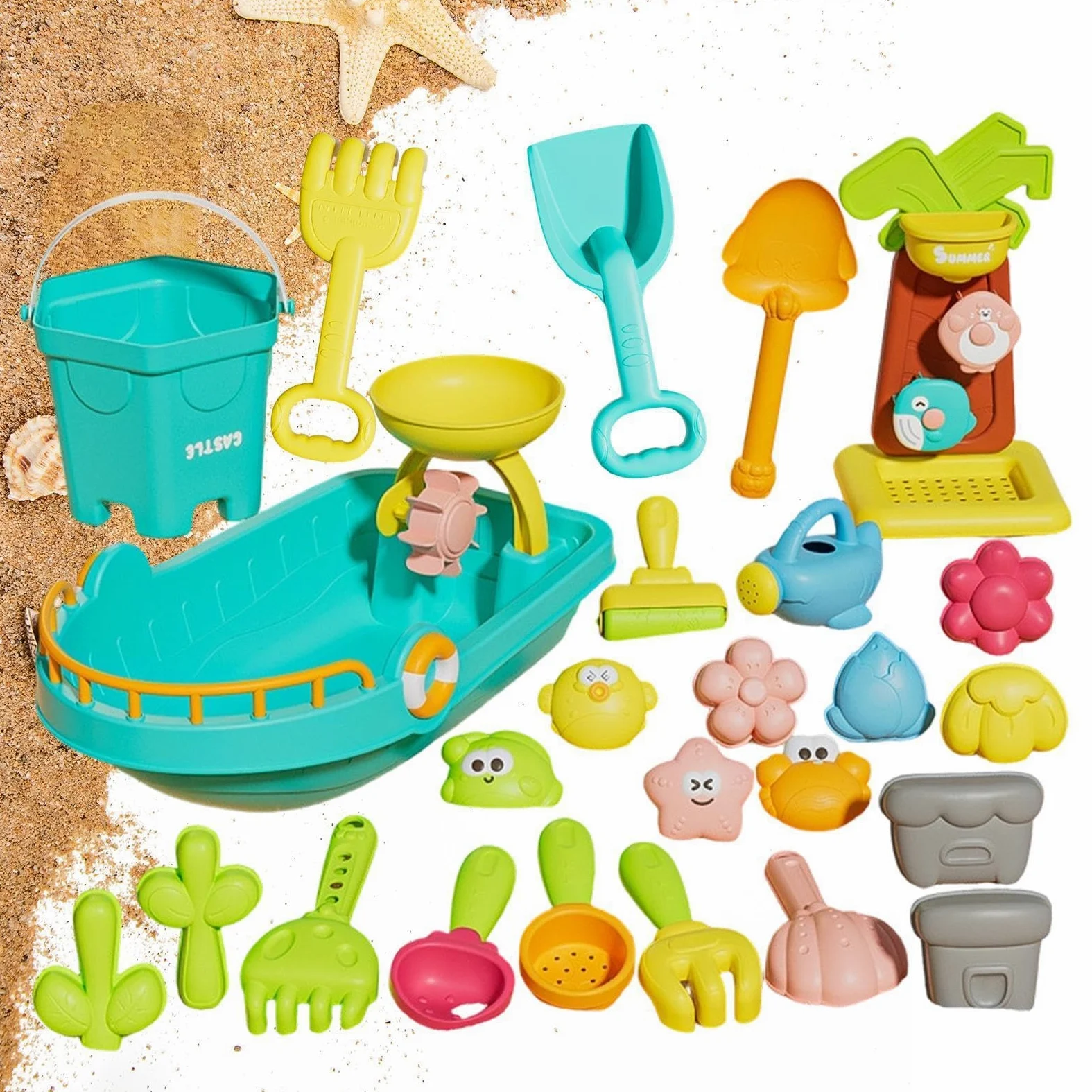 Giochi Di Sabbia Per Bambini All'Aperto venticinque pezzi di divertente | Giocattoli di Sabbia per Spiaggia Per Esterno, All'Aperto, Piscina, Acqua, Nuoto, Immersioni, Vacanze