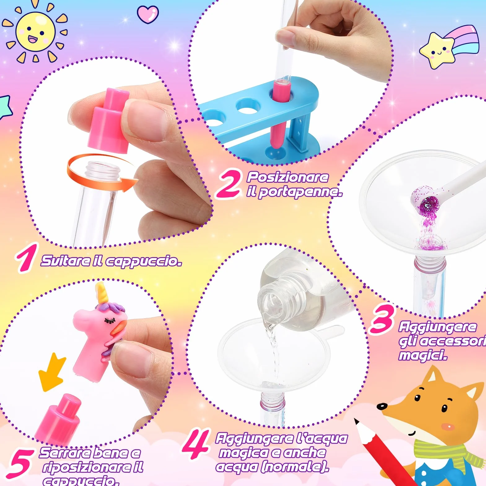 Laboratorio Delle Penne Fabbrica delle Penne 66+ Pezzi Set Regalo Bambina 5-12 Anni Creativi Giochi Cancelleria