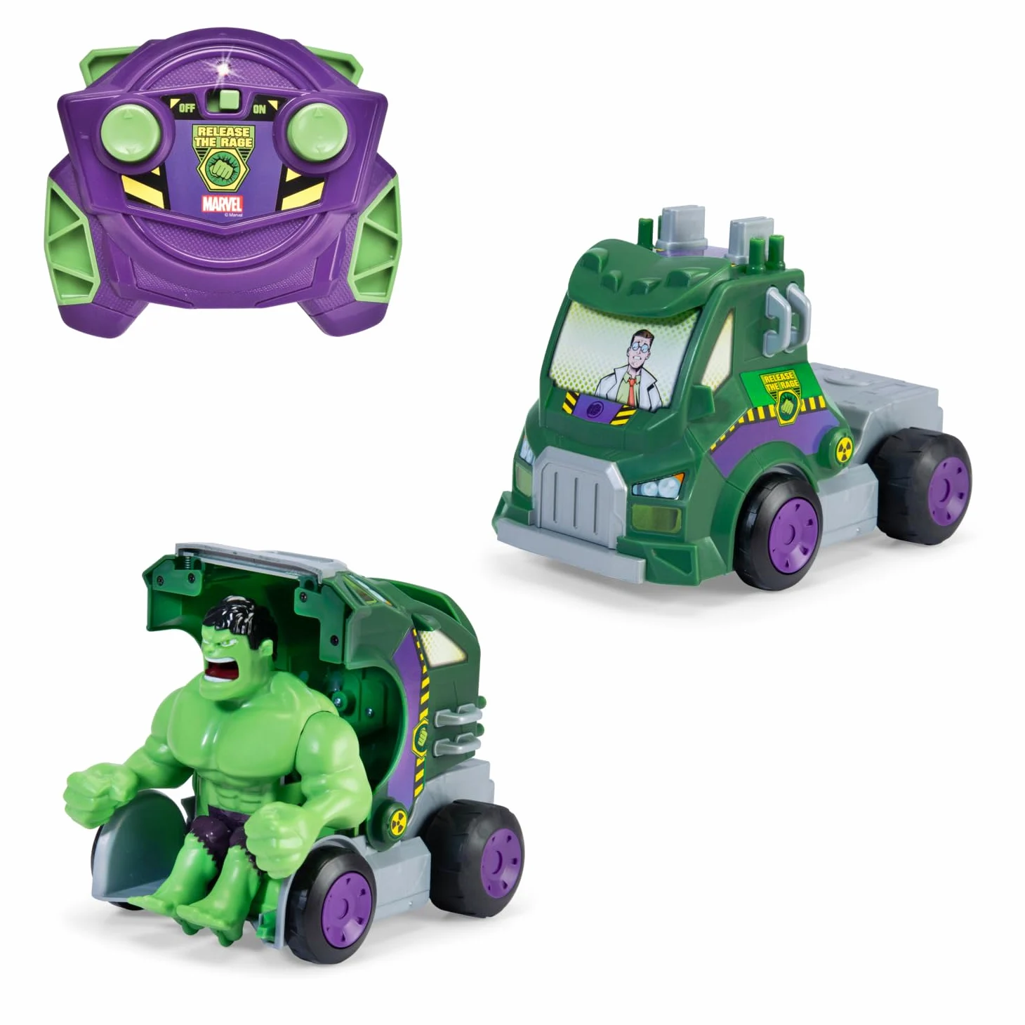 Dickie Toys - Radio Control Hulk Smash-Up, in scala 1:24, Veicolo telecomandato con Trasformazione da camion a Hulk, +5 anni, 203224000