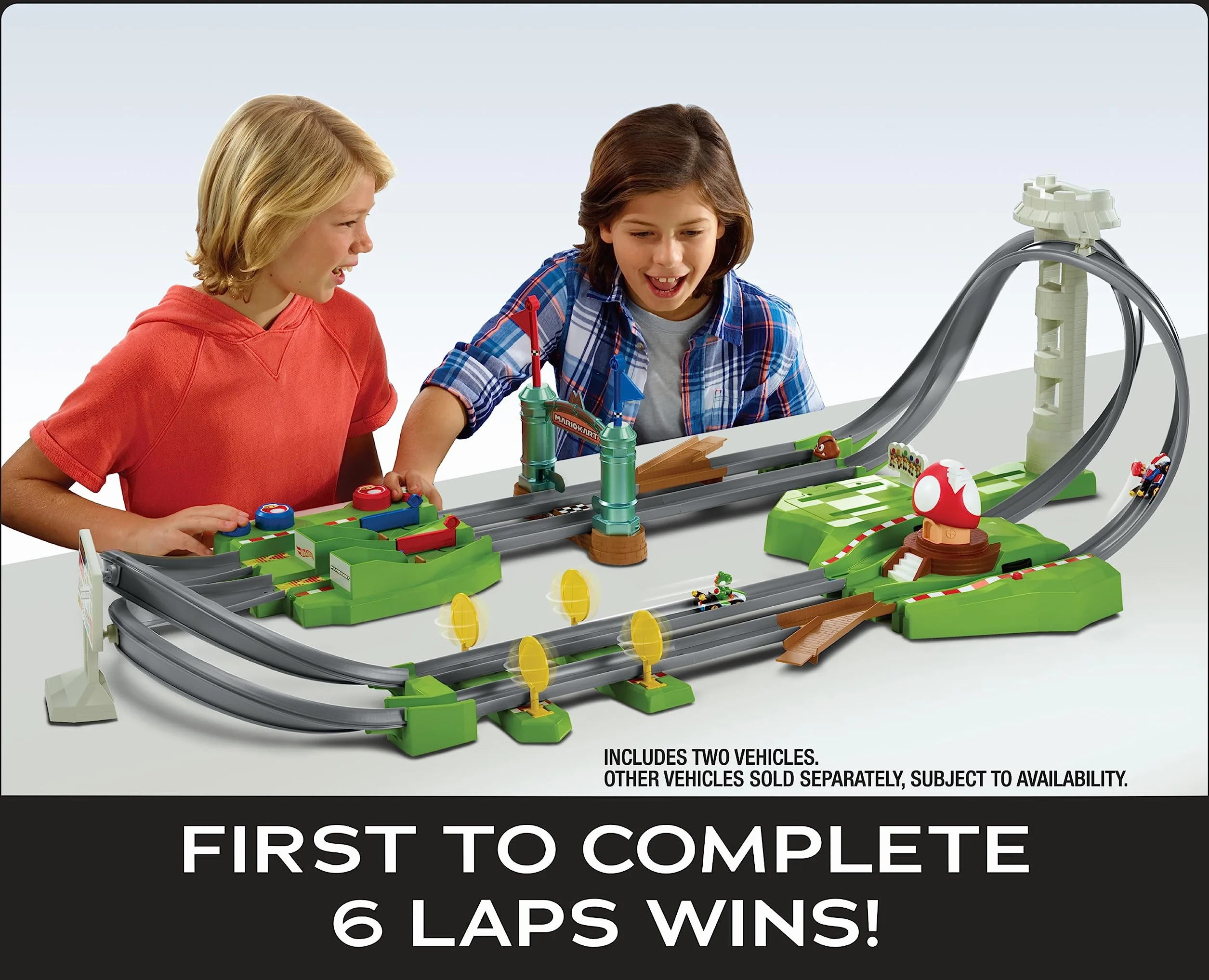 Hot Wheels - Playset Pista Circuito Mario Kart, Imballaggio Sostenibile, Giocattolo per Bambini 5+Anni, HFY15