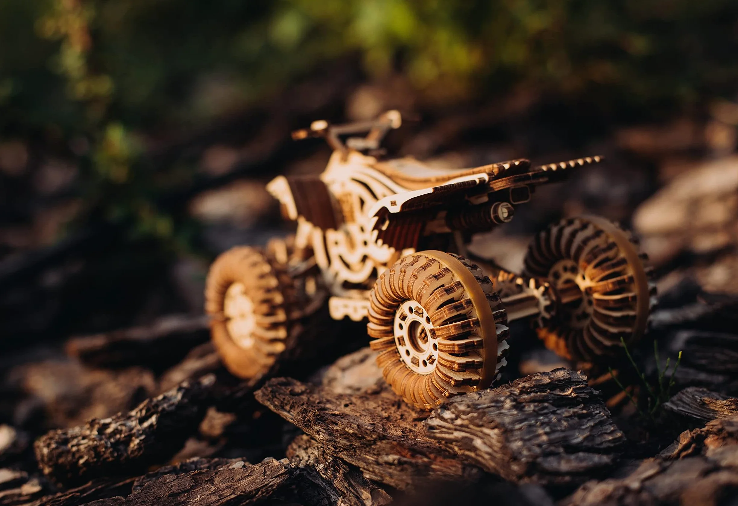Wood Trick Raptor Quad Bike Puzzle 3D di Legno per Adulti da Costruire | [339 Pezzi] Rotola Fino a 9,1 m - Kit di Montaggio Meccanico in Legno DIY per Adulti