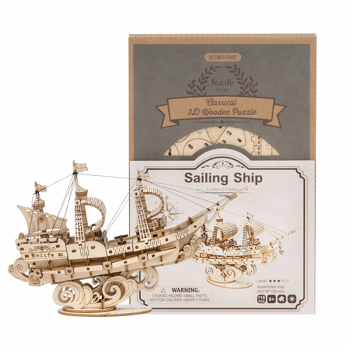 Rolife Puzzle 3D Legno Nave a Vela Rompicapo - Modellismo da Costruire Adulti - Decorazioni per la Casa Regalo Donna Uomo TG305