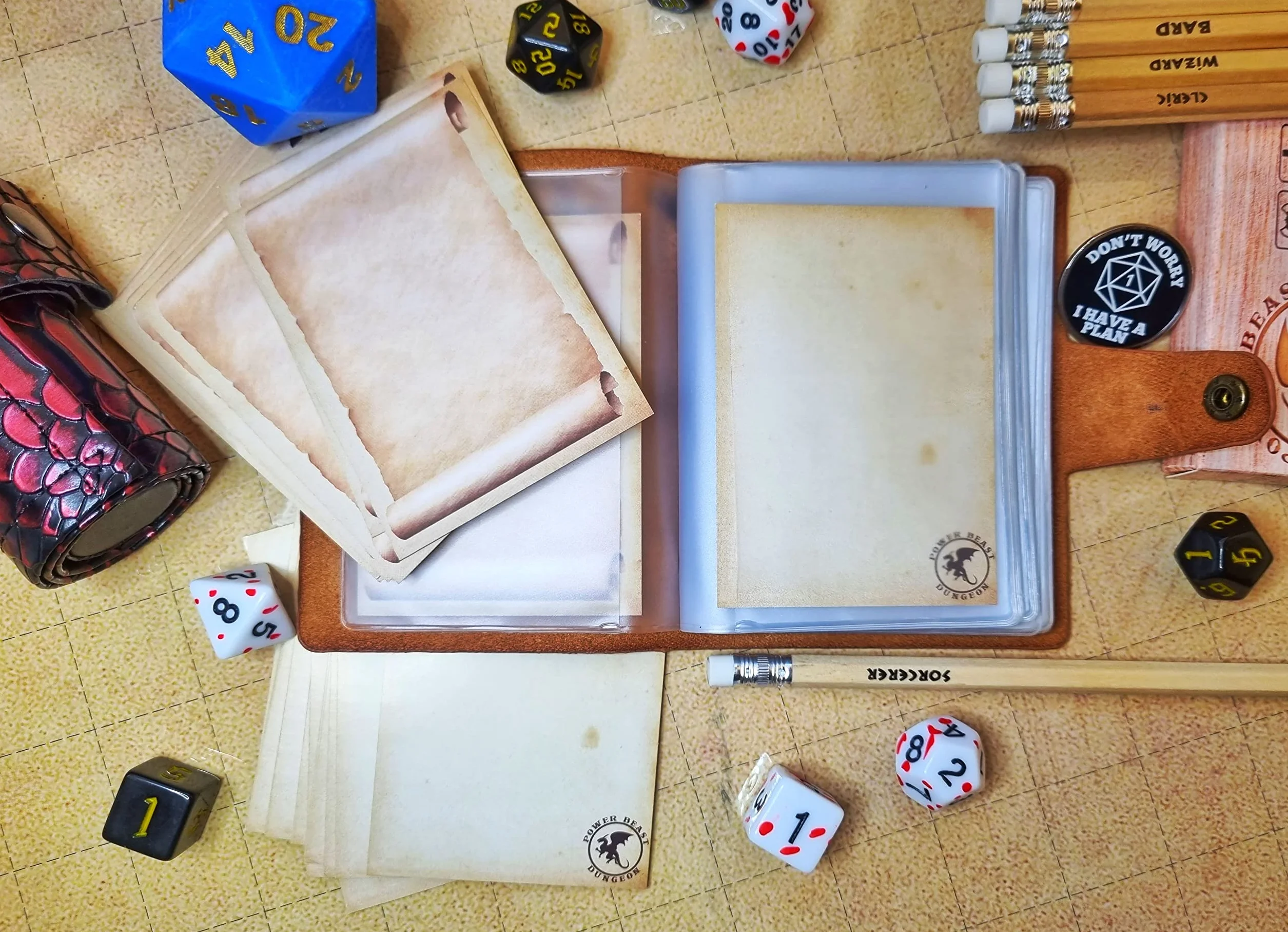 Dungeon Libro Dungeons and Dragons 5a Edizione, Compendio Tascabile, Libro degli incantesimi, Guida del Dungeon Master, Giochi di Ruolo, D&D 5e, Set di Dadi, DND, + 50 Lettere Pergamena.