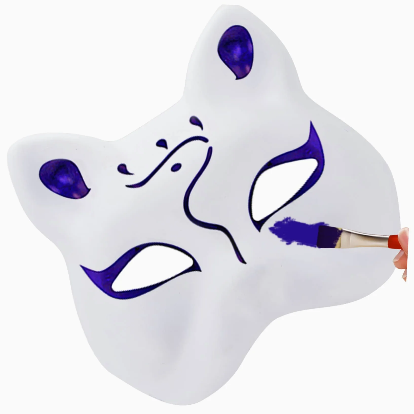 VALICLUD Maschera Vuota Costume Accessori Bianchi Maschere Cosplay Di Volpe Non Verniciato Maschere Fai Da Te Non Dipinte Maschera Veneziana Animale Fai Da Te Vuoto Carta Bianca