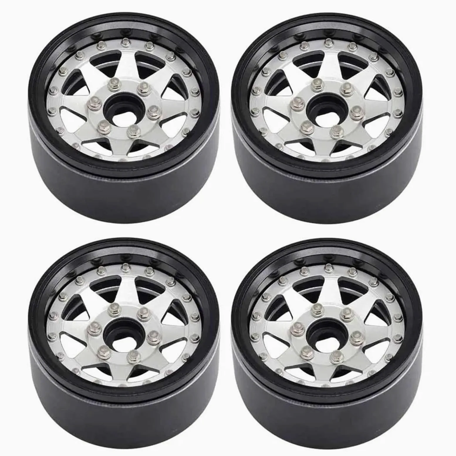 Per Axial Per SCX10 Per Traxxas Per TRX4 Per MST D90 Per Redcat Gen8 1/10 4 Pz CNC Metallo 1.9 "Beadlock Wheel Rim Mozzo Ruota RC Auto Ricambi Modellini RC