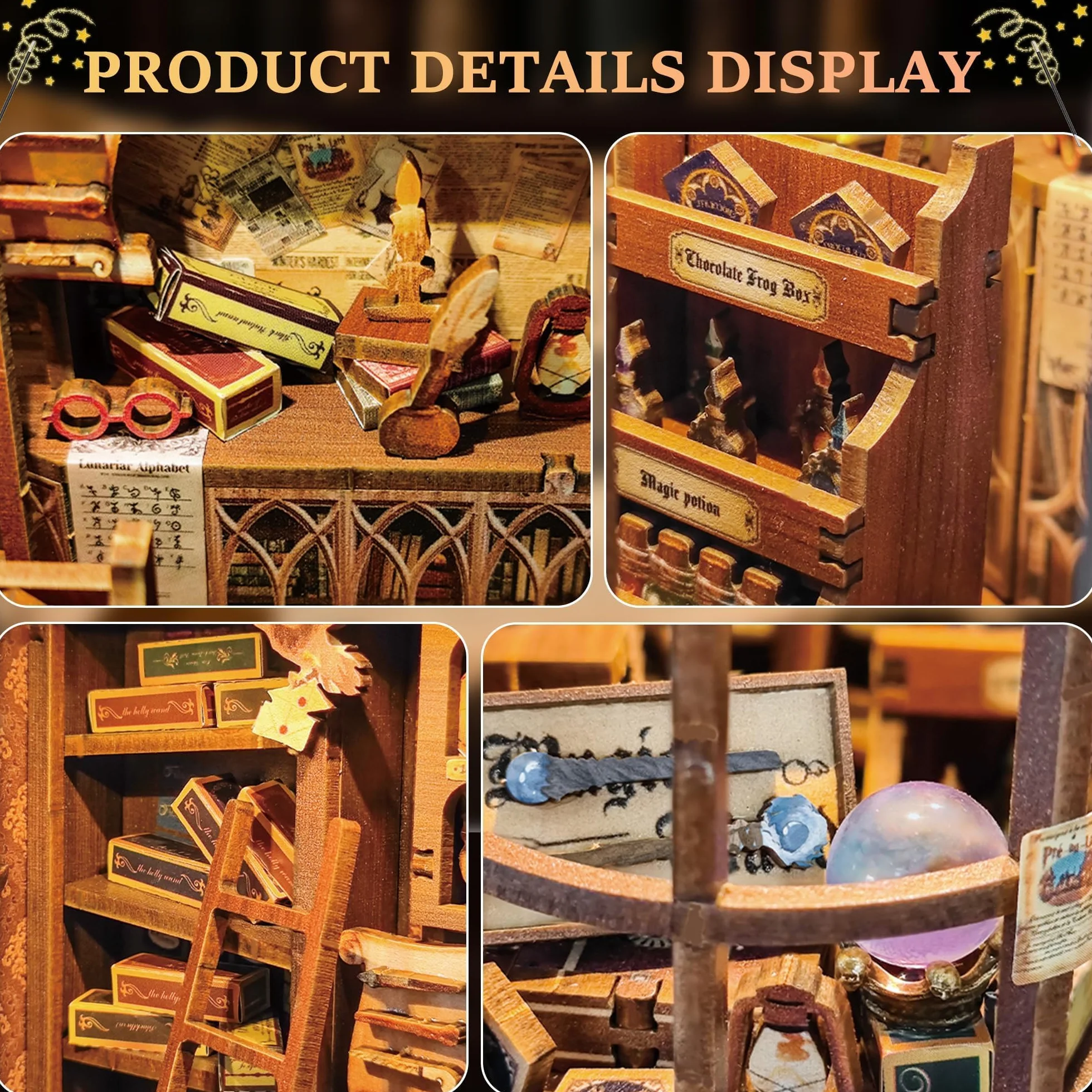 Kit Book Nook DIY per Adulti: LUMYCE Casa in Miniatura con Luci LED da Montare, Modellismo 3D Creativo per Decorare Librerie - Regalo Originale per Appassionati di Fai da Te
