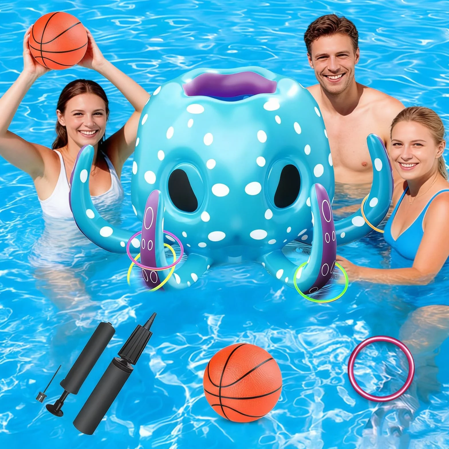 Pallacanestro Galleggiante,Giocattoli Gonfiabili da Pallacanestro da Piscina,Canestro da Basket da Piscina,Galleggianti gonfiabili per piscina,Canestro Gonfiabile Piscina,per Gioco Nuoto Giocattolo
