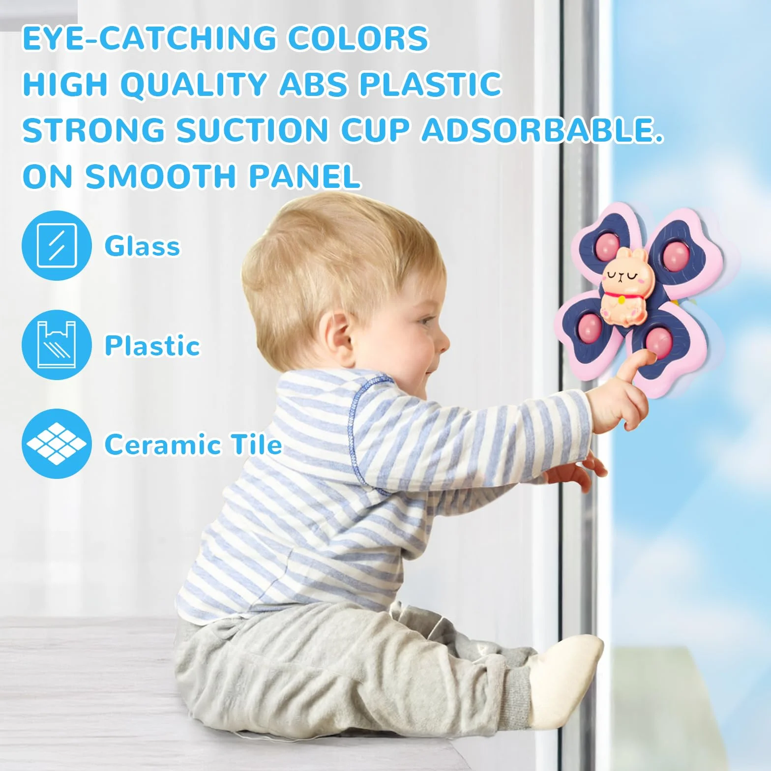 Vicloon Giocattolo a Ventosa per Bambini, 4pcs Giocattoli Sensoriali per Vasca da Bagno, Animali Colorati Spinning Top per Il Bagnetto per Bambini, Sollievo dall'Ansia Regali (Animale)