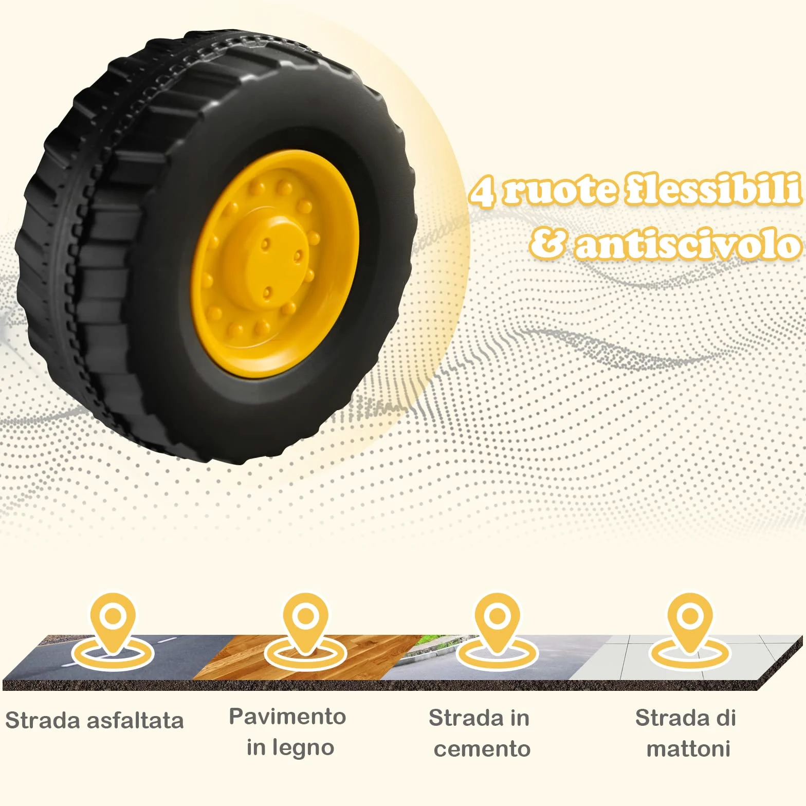 GYMAX Ruspa Giocattolo per Bambini, Escavatore Cavalcabile con Benna Regolabile, Clacson e Spazio di Archiviazione Nascosto, Pneumatici Anti-scivolo, 1-3 Anni