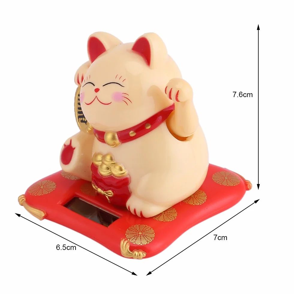 Haofy Statua Maneki Neko con Movimento Solare per Casa Ufficio Auto Adatto a Tutti gli Ambienti Interni Decorazione Regalo