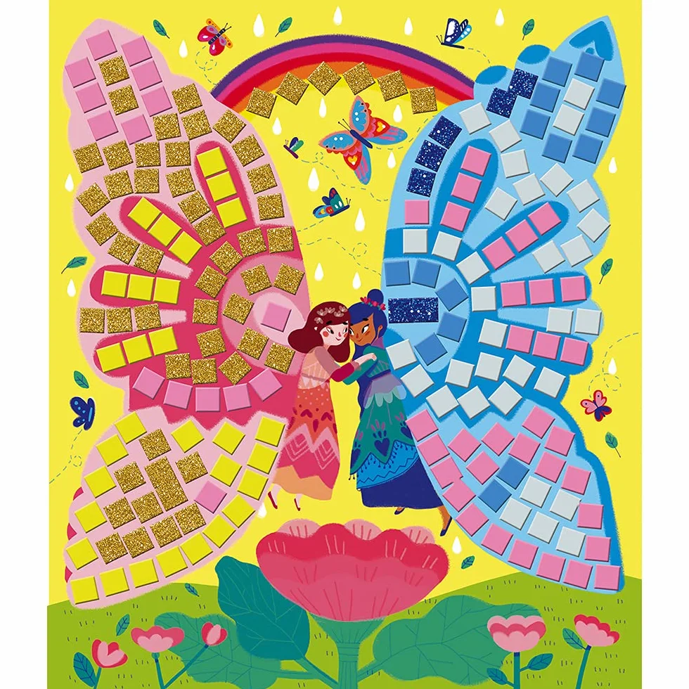 Janod Set Creativo Mosaici in Gommapiuma Fate, Les Ateliers Du Calme, Abilità Motorie Fini E Apprendimento della concentrazione, dai 5 Anni in su, J07960, Multicolore, 22 x 4 x 26 cm