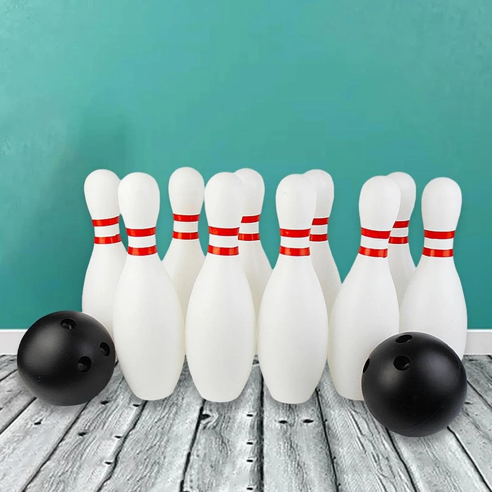 Set da Bowling per Bambini da 12 Pezzi, con Birilli E Palle, Ideale per Il Realizzato con per attività, 25 Cm