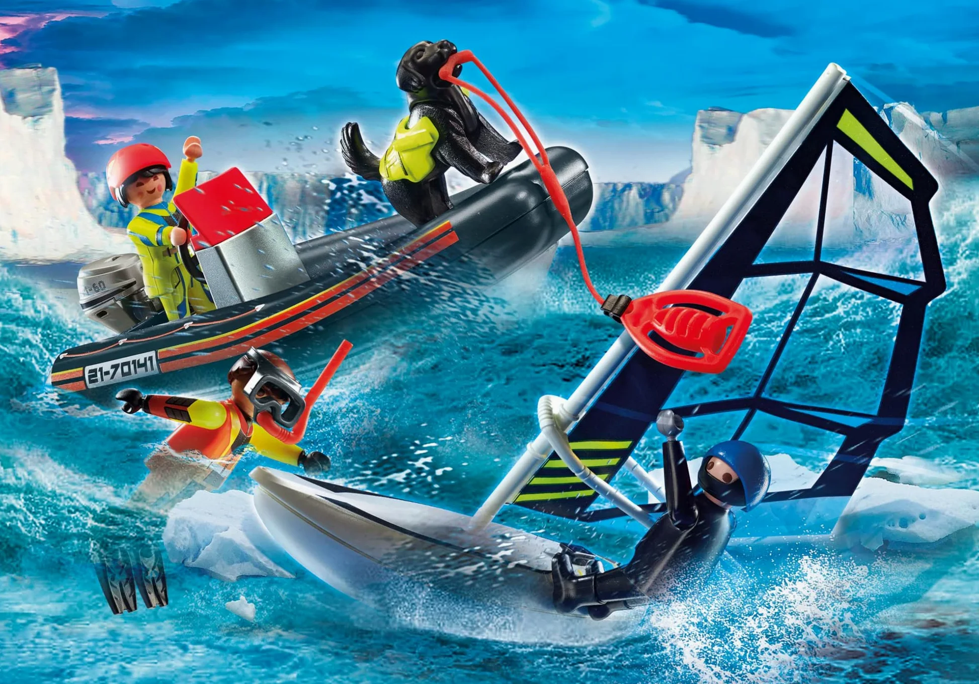 PLAYMOBIL City Action 70141, Gommone della Guardia Costiera, dai 4 Anni