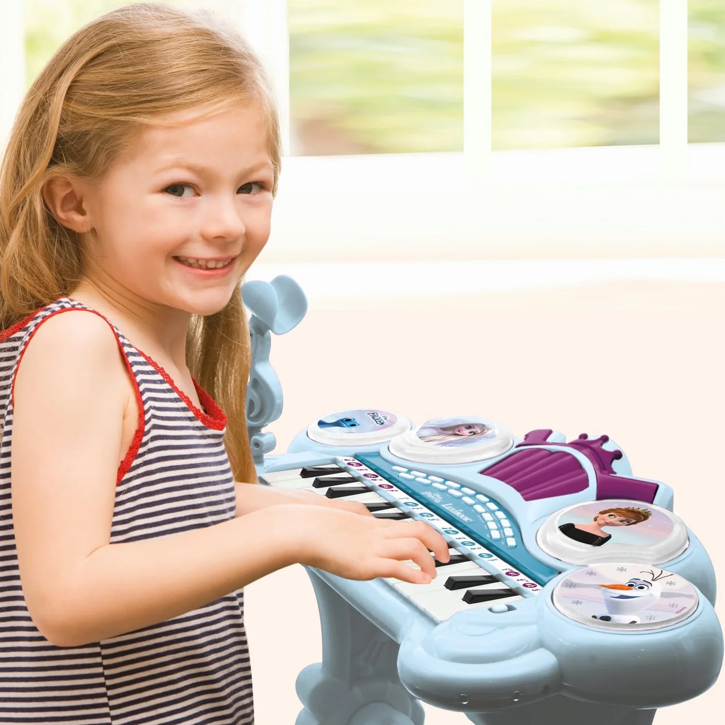 Lexibook Frozen Tastiera Elettronica, Sedile, Microfono, Lettore MP3, Effetti sonori, brani Demo, Viola/Blu, K707FZLXB