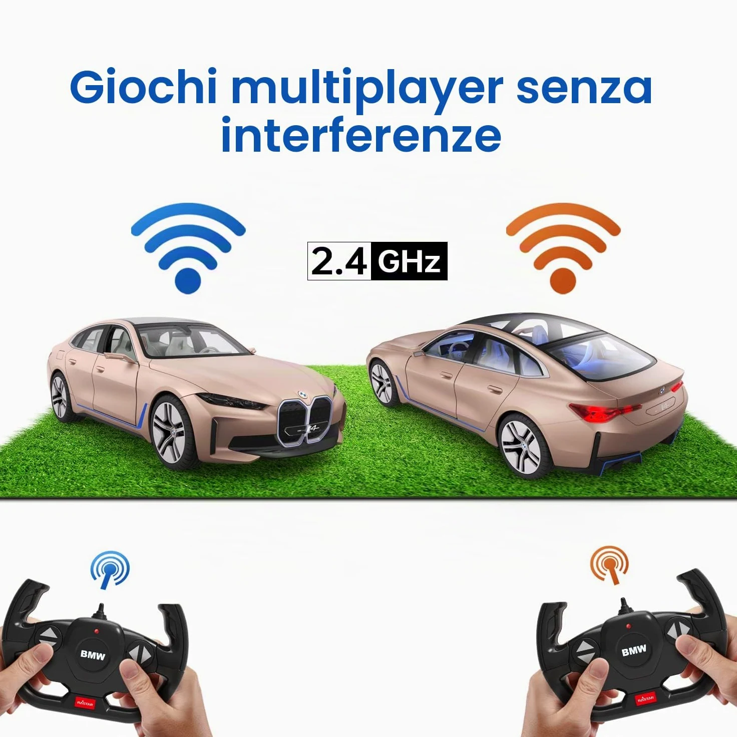 RASTAR BMW i4 Telecomandata, 1/14 Concept RC Auto Giocattolo Dorato, Modello Pressofuso per Bambini, Ragazzi e Adulti