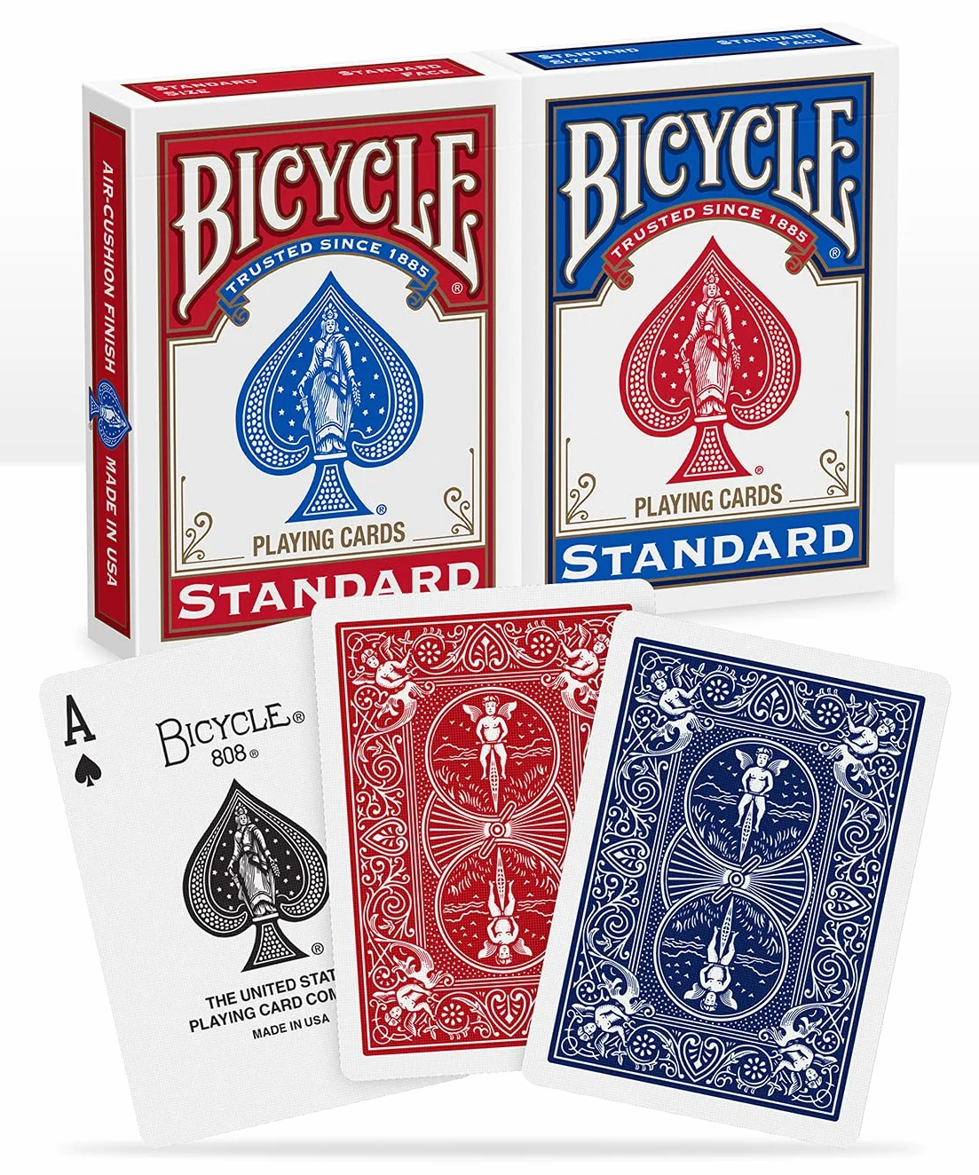 Bicycle Bicycle-2-Pack Index Rider Back 808 Mazzo Standard Confezione Doppia, Colore Rosso e Blu, Poker 62.8 x 88 mm, 1001781, a partire da 14 anni