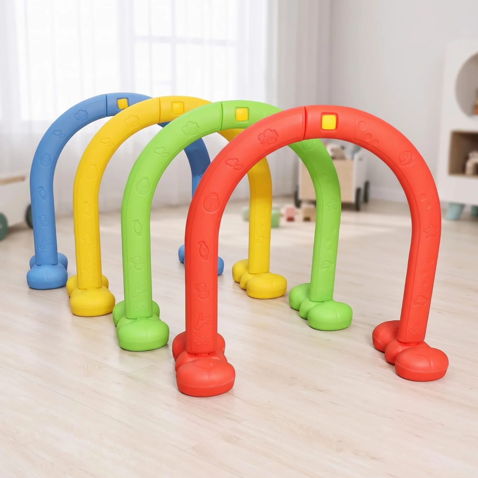 4 Pezzi Arco Gioco Durevoli, Upgrade Set di 4 Pezzi per Tunneling Colori Asilo