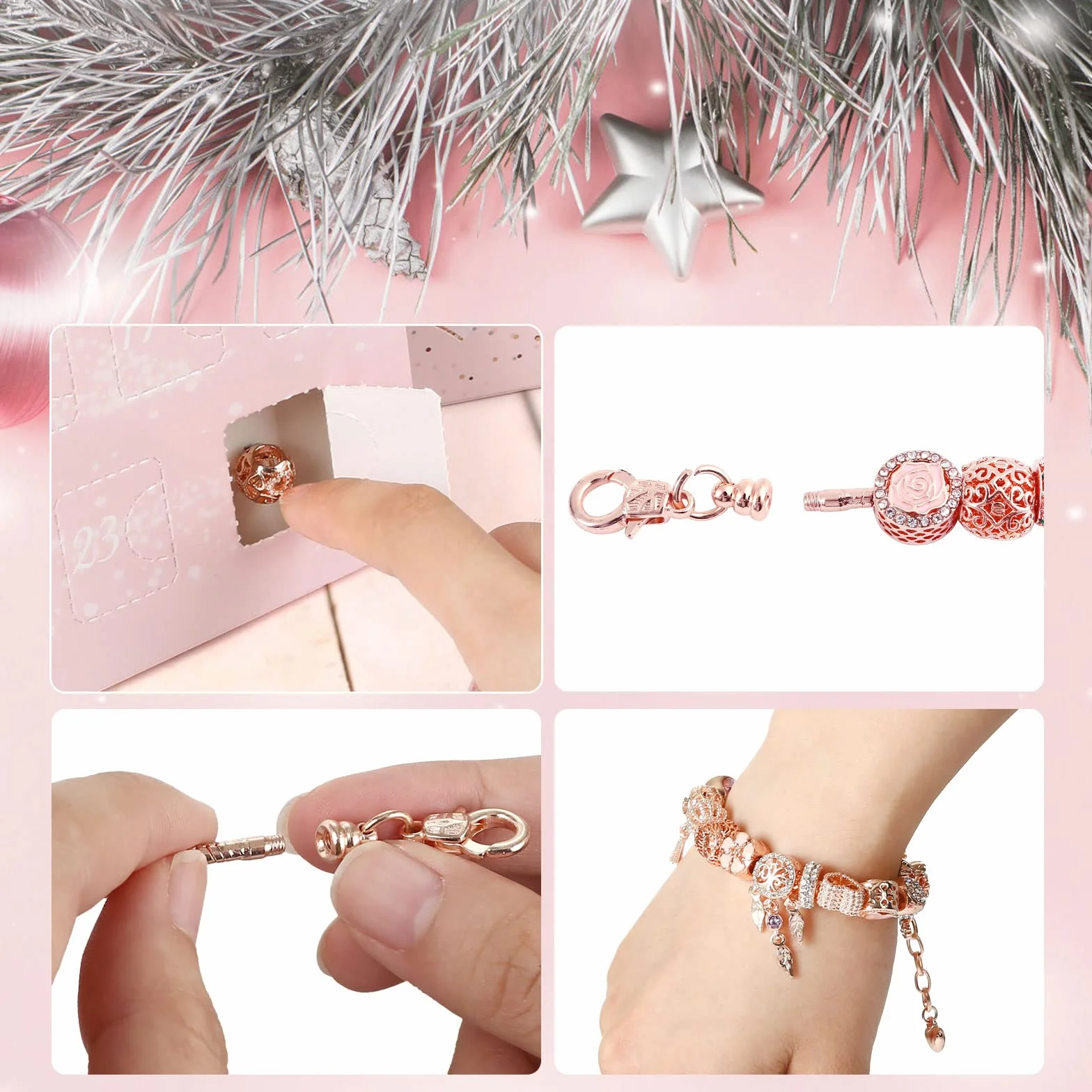 Naler Calendario Avvento 2026 Donna Calendario Avvento Gioielli Fai da Te 22 Perline + 1 Collana + 1 Bracciale per Moglie, Fidanzata, Madre e Amica