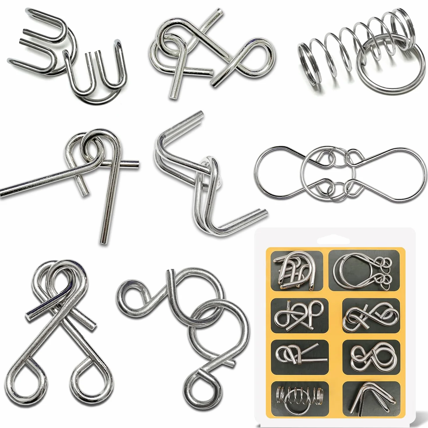 Rompicapo Metallo Puzzle in Metallo Giochi Intelligenza Giocattoli Educativi Metal IQ Puzzle Regalo Adulti Bambini