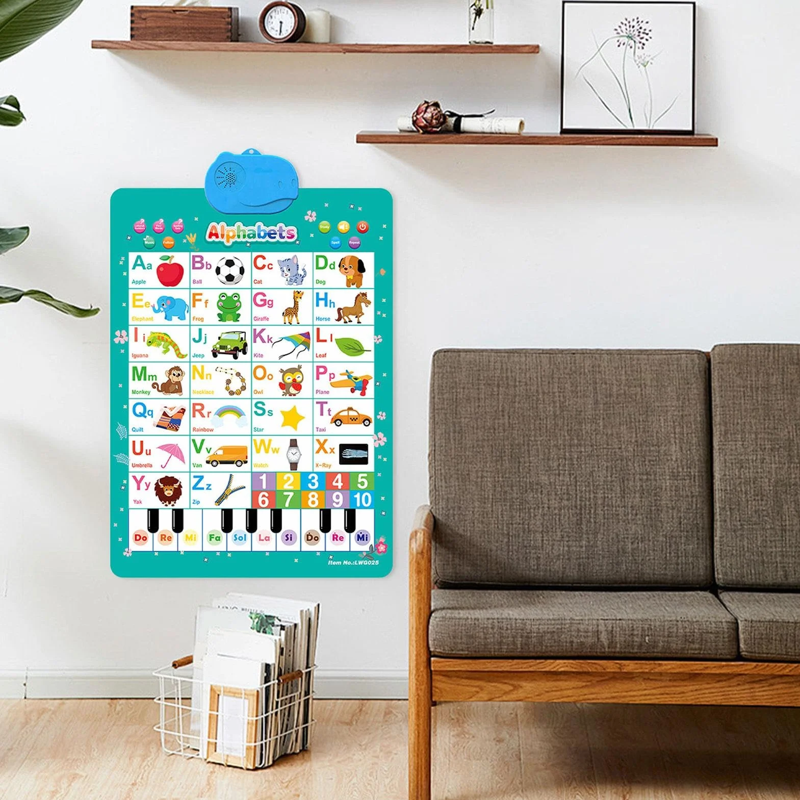 Sound Wall Phonics Chart, Interactive Educational Colorful Sound Posters, Electronic Alphabet Pronunciation Learning Chart for Preschool, Kindergarten, Boys and Girls