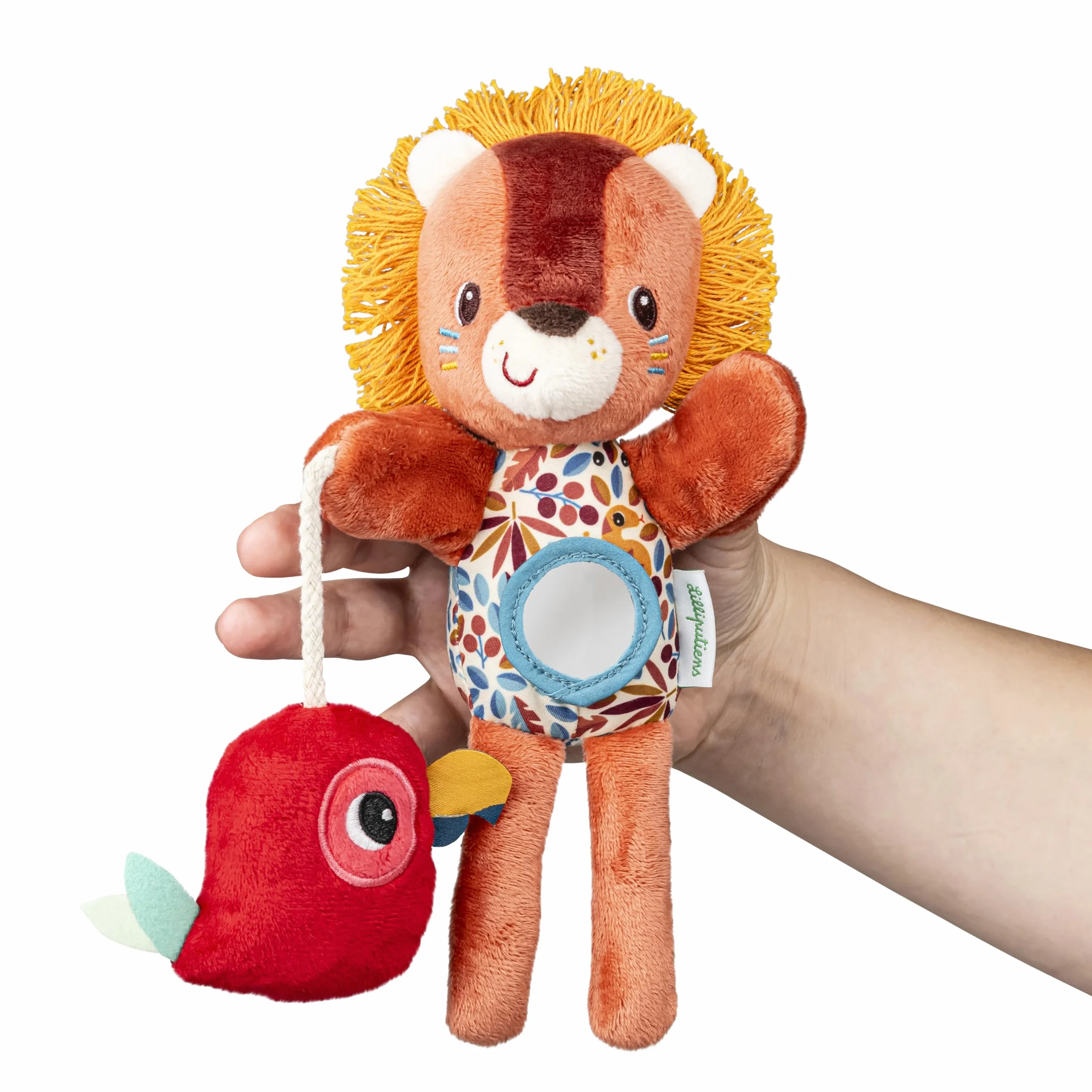 Lilliputiens Marionetta da dito in tessuto Jack il leone Giocattolo sensoriale educativo per bambini piccoli dai 6 mesi