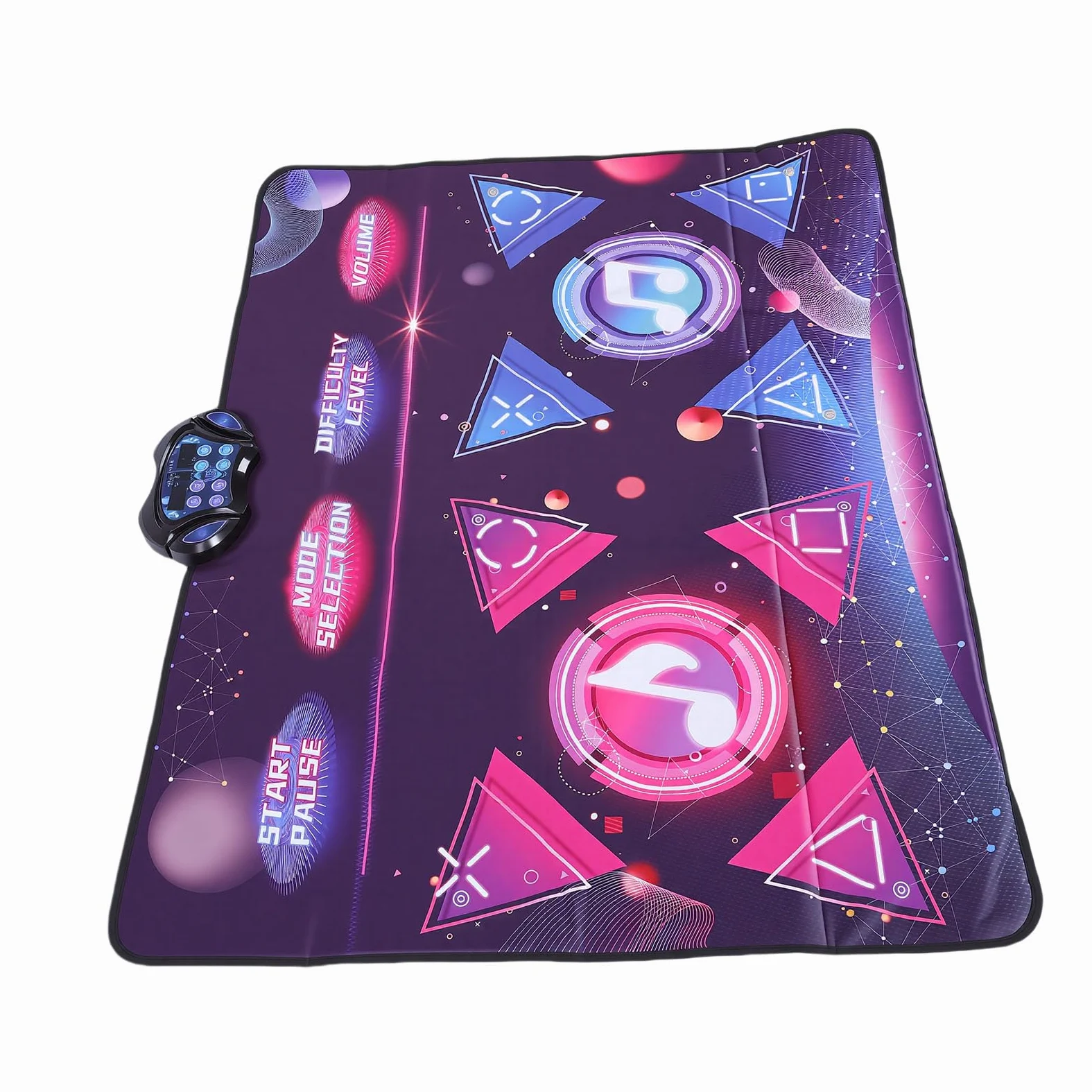 Tappetino da Ballo Elettronico per Bambini con 8 modalità di Gioco, Tessuto e ABS, Tappetino Musicale Interattivo per 2 Giocatori, Divertimento Indoor Portatile per Neonati e Bambini