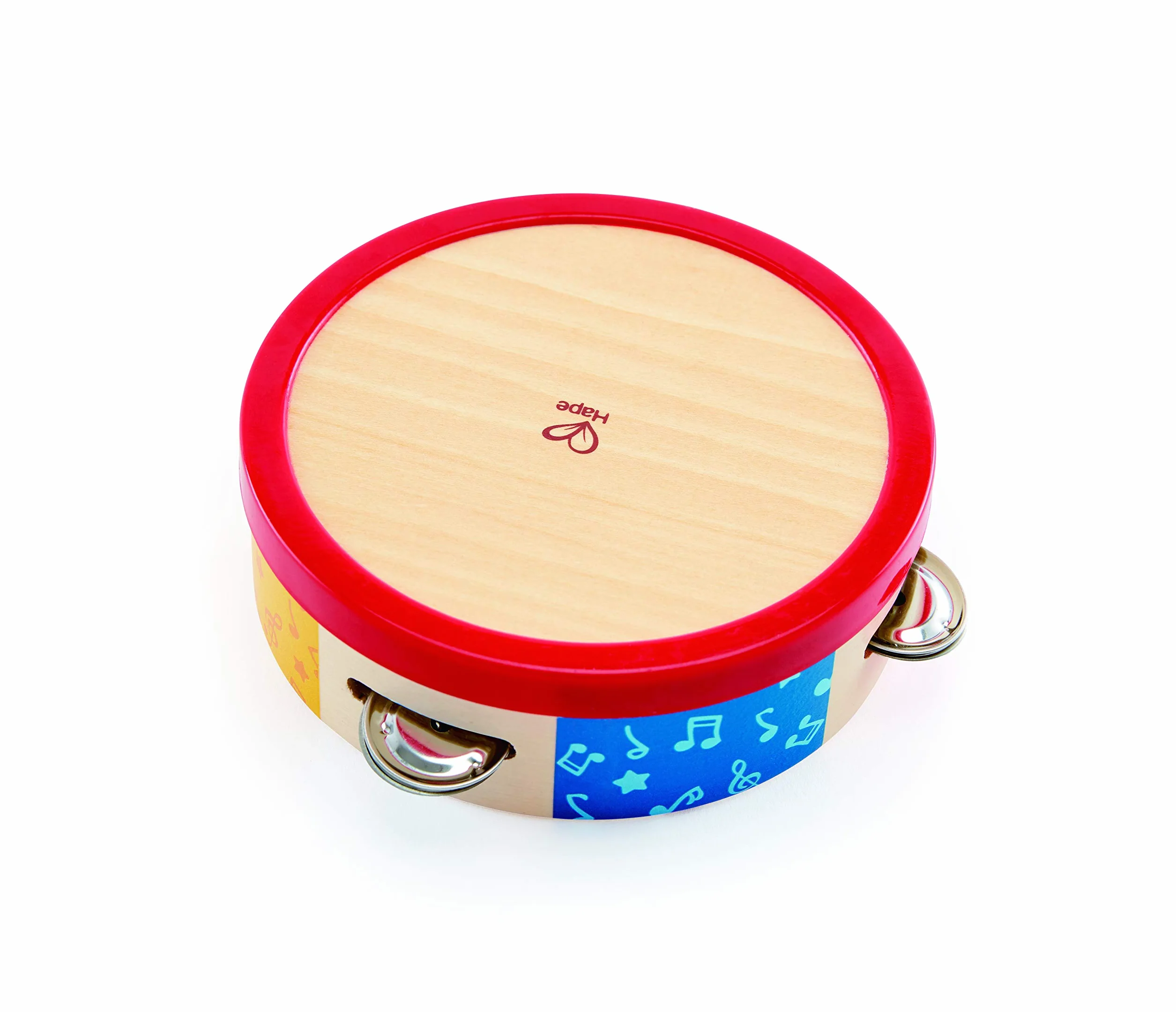 Hape Tamburello in legno 2 in 1 | Tamburello per creare tanti suoni | A partire dai 12 mesi