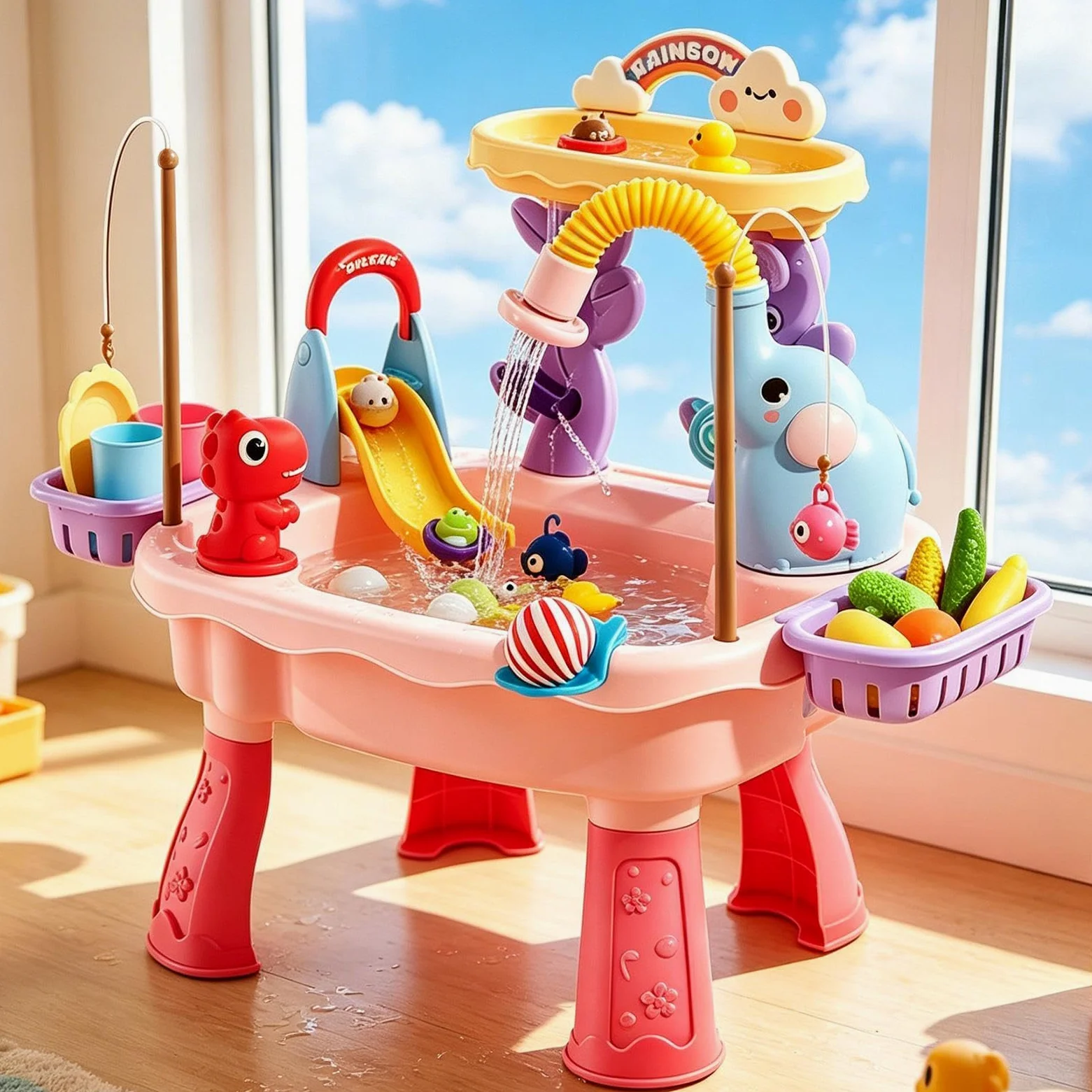 Tavolo Acquatico con di Pesca | Tavolo E Attività Per Bambini per , Spiaggia, , Campeggio, Patio, Asilo , Scuola Materna, Bambini e Bambine Età 4-8