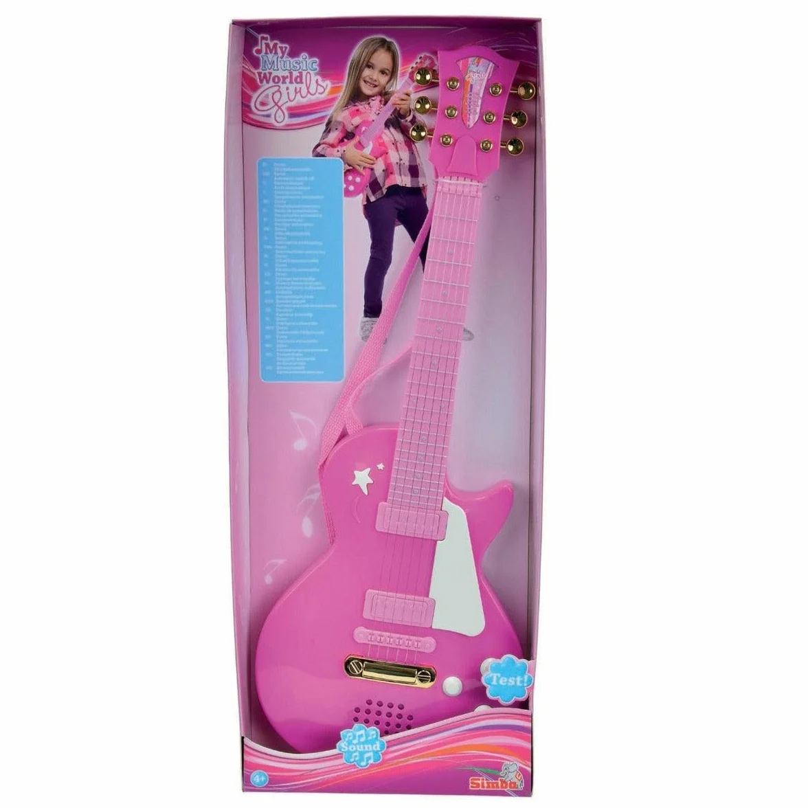 Guitar Chitarra Rock Rosa 56 Centimetri