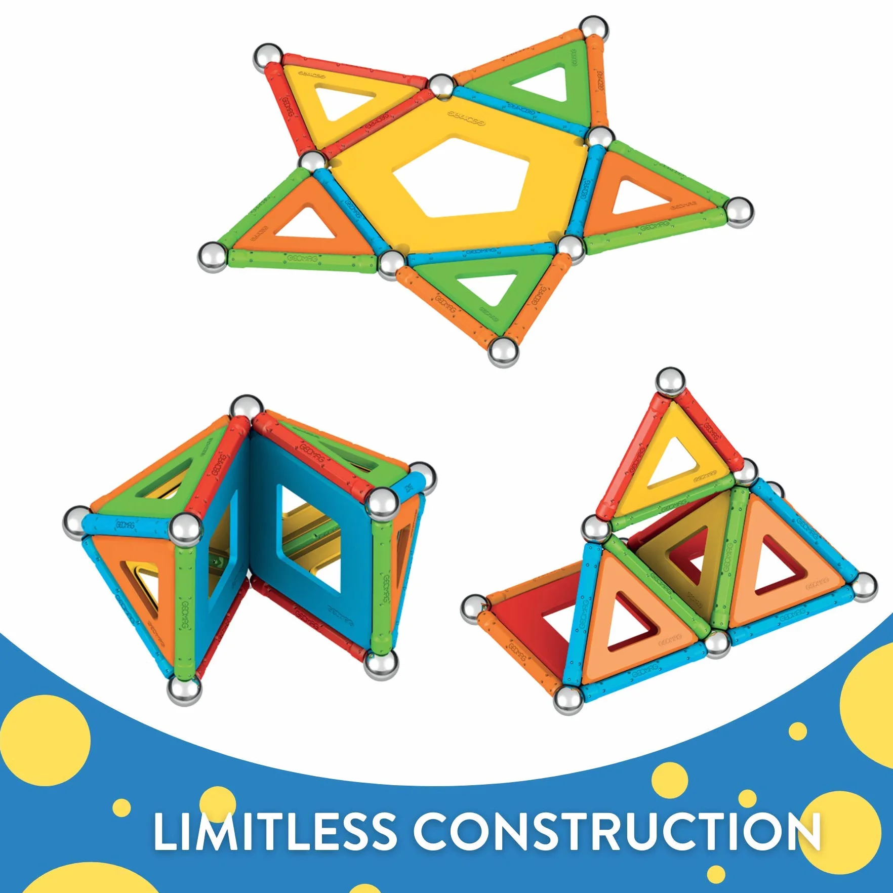 Geomag Supercolor Costruzioni Magnetiche 52 Pezzi Plastica Riciclata