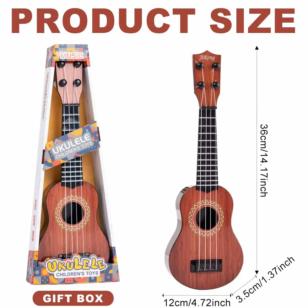 Ukulele giocattolo per bambini 36cm 4 corde regolabili strumento musicale educativo regali
