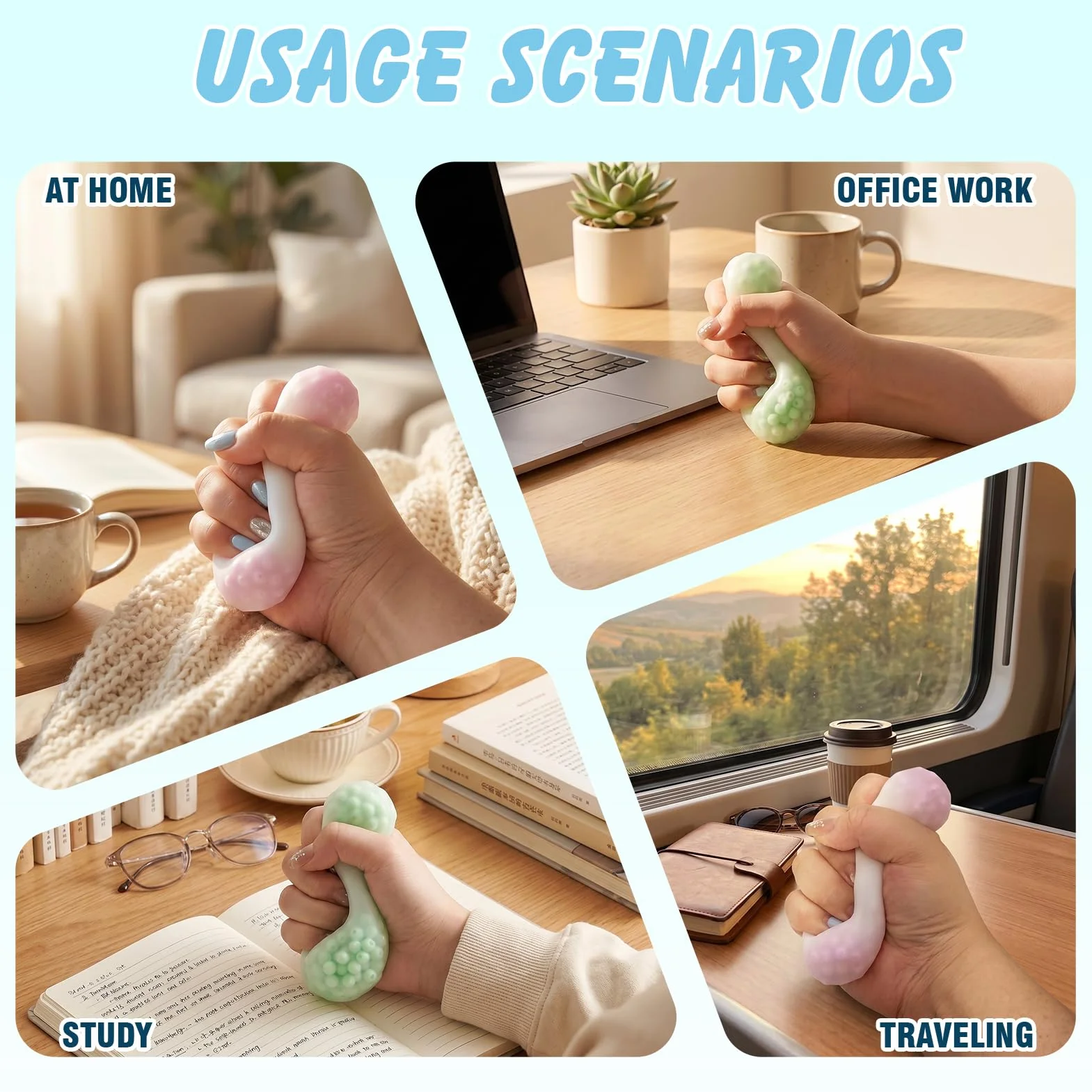 Shapeable Stress Squeeze Ball 2 Pezzi, Squishy Crunchy Stressball, Palla Antistress