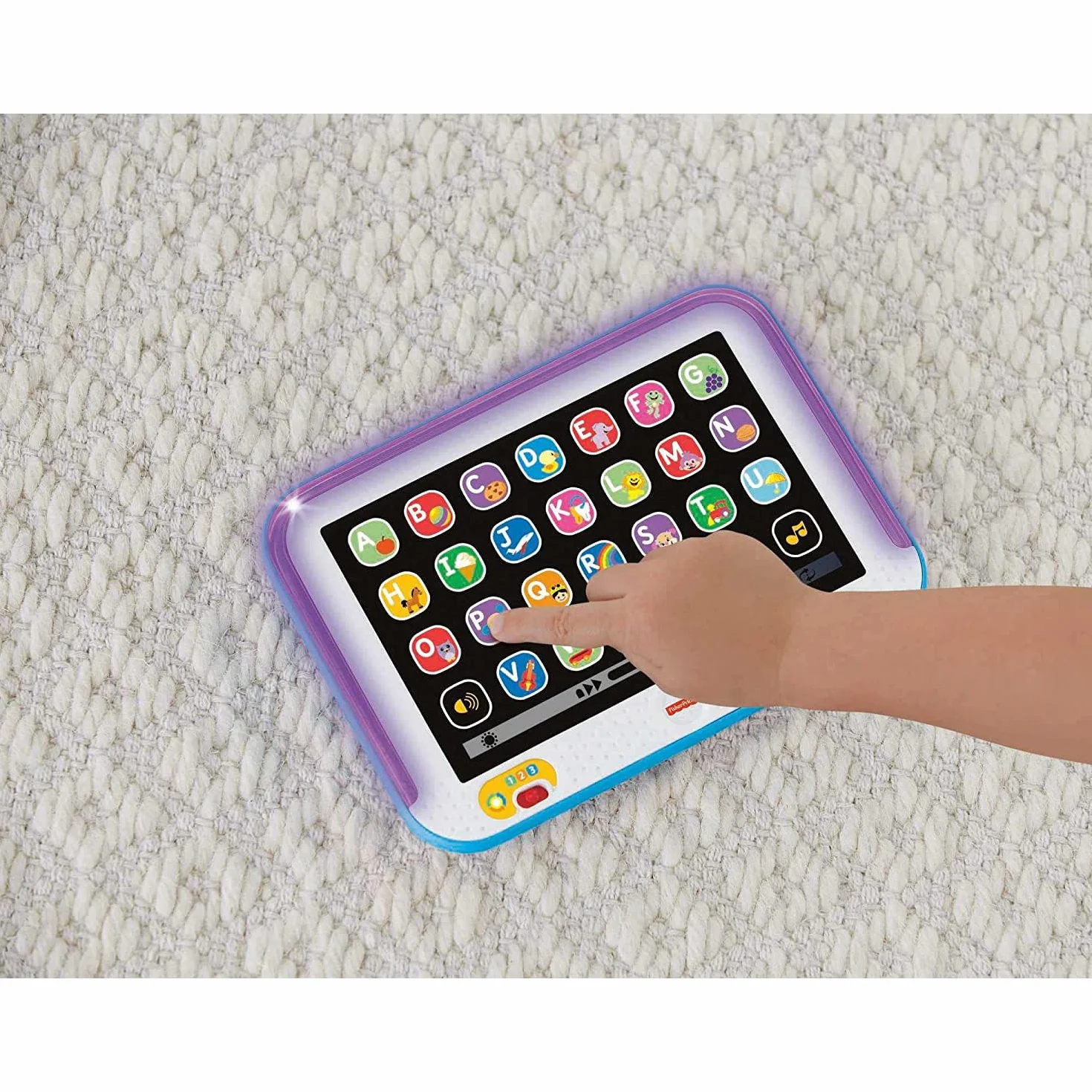 Fisher-Price - Tablet Ridi e Impara, tablet con tecnologia Smart Stages e tre livelli di gioco, tante canzoncine, frasi e suoni per crescere e imparare, giocattolo per bambini, 12+ mesi, CDG33