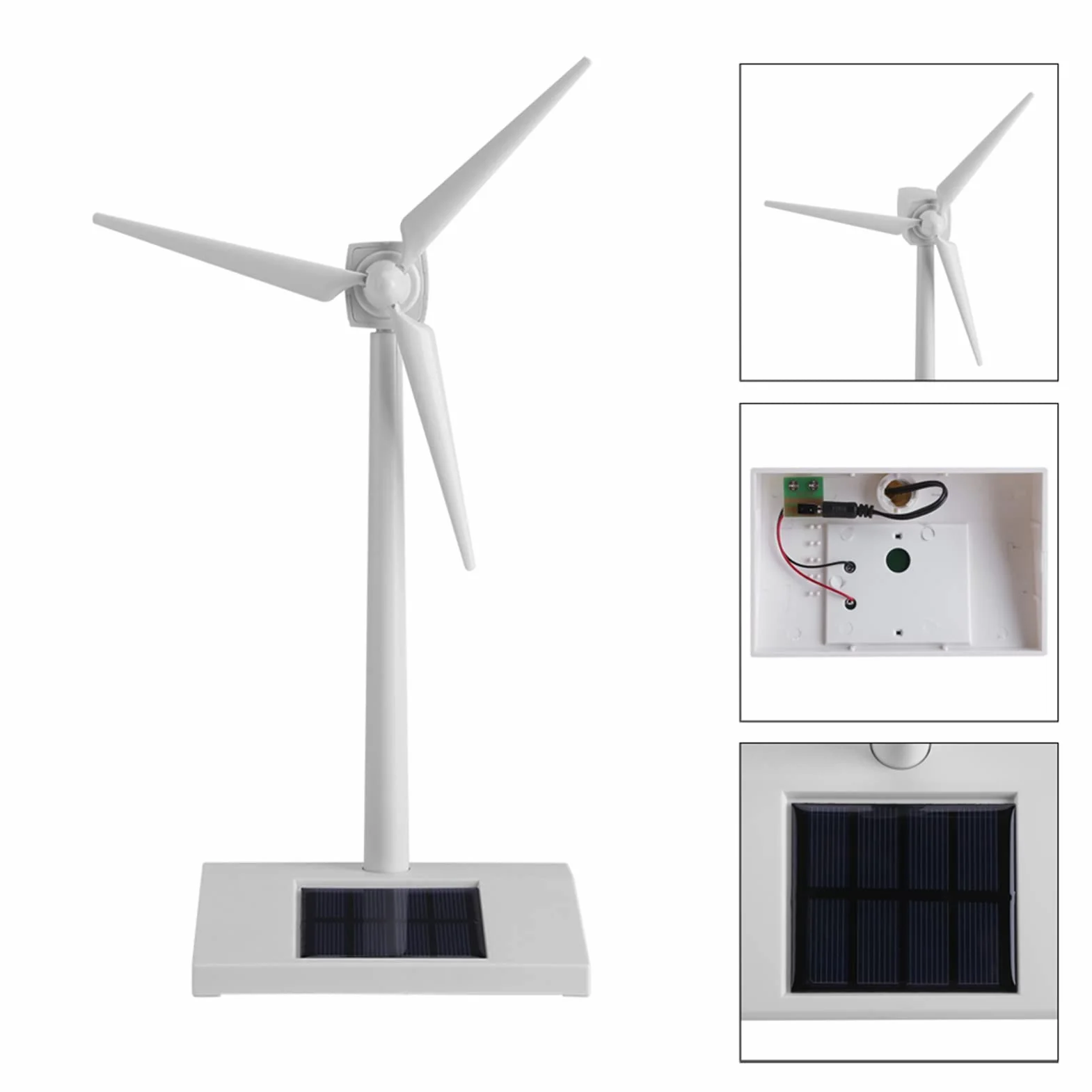 BuyWeek Turbina Eolica Solare Giocattolo, Mini da Tavolo in ABS per Decor Casa