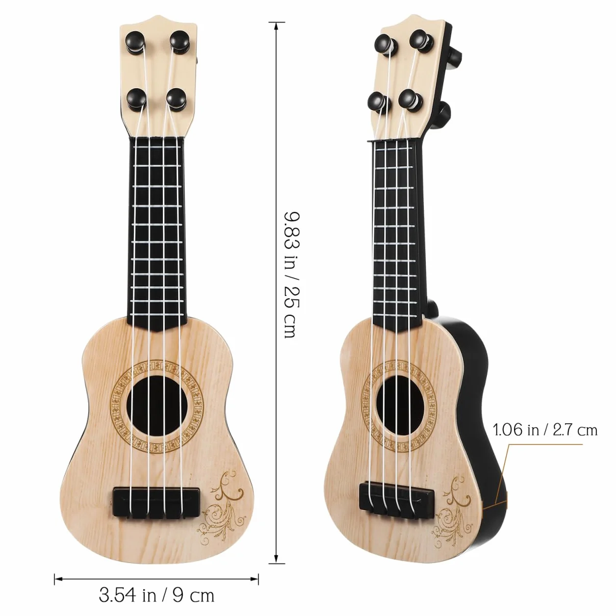 Toyvian Ukulele Bambini 9.84 Pollici 4 Corde Strumento Musicale Educativo 3-6 Anni