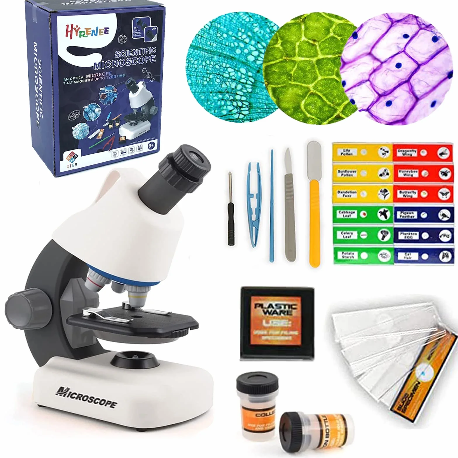 STEM Microscopio per bambini Studente Principiante per Bambini Microscopi Scientifico kit Monoculari 40X- 1200X con di Scienze Educative 6+Anni