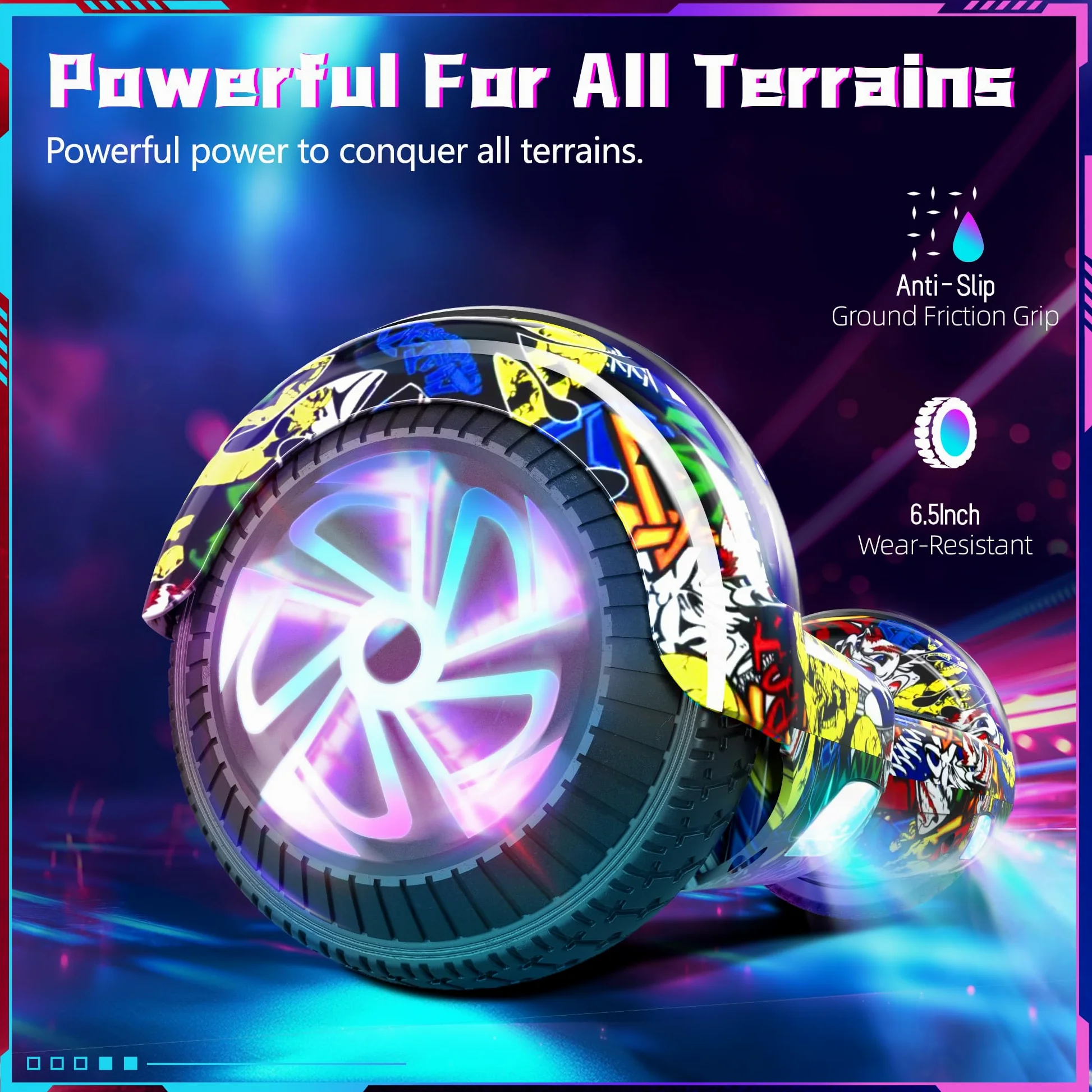 Hoverboard con fissaggio del sedile Combo, 6,5 pollici auto bilanciamento Hover Board con altoparlante Bluetooth e luci LED per bambini ragazze ragazzi (incluso Gokart)