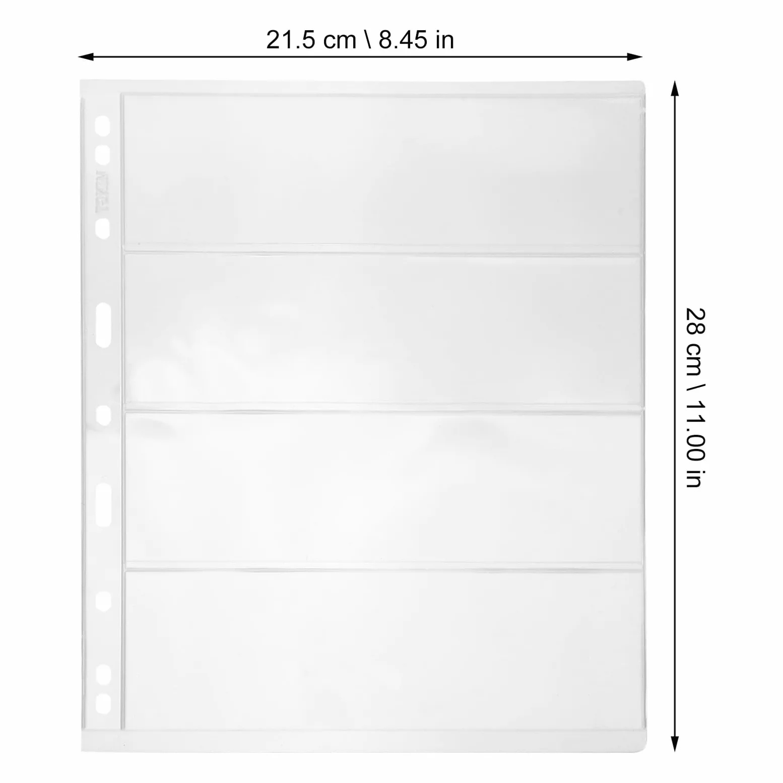 Album per Francobolli 20 Fogli in Pvc per Quaderno ad Anelli | Pagine Trasparenti a 4 File, Formato Standard a 9 Fori, per Raccolta e Archiviazione Ordinata