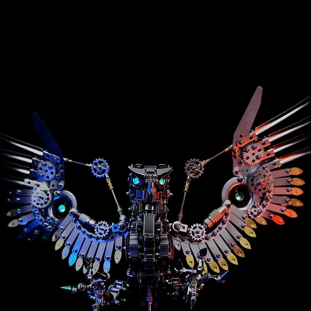 ZYX021 - Puzzle in metallo 3D per adulti, Steampunk Gyrfalcon fai da te, 1800 pezzi, modello meccanico a forma di uccello con LED creativo, idea regalo