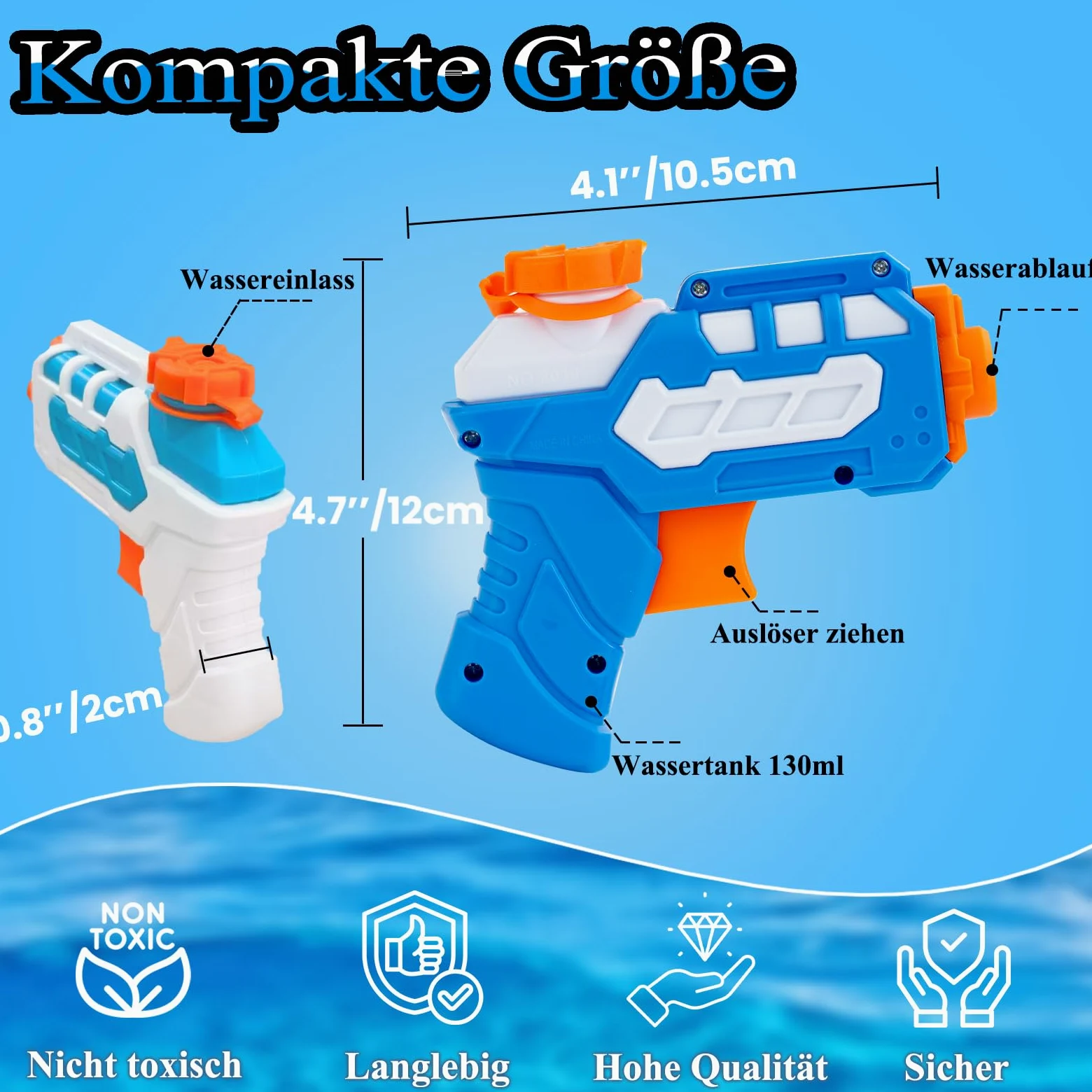 Confezione da 8 pistole ad acqua per bambini, piccole mini pistole ad acqua Super | Pistola a spruzzo ad acqua, giocattolo per esterni, estate, piscina, spiaggia, per ragazzi e ragazze
