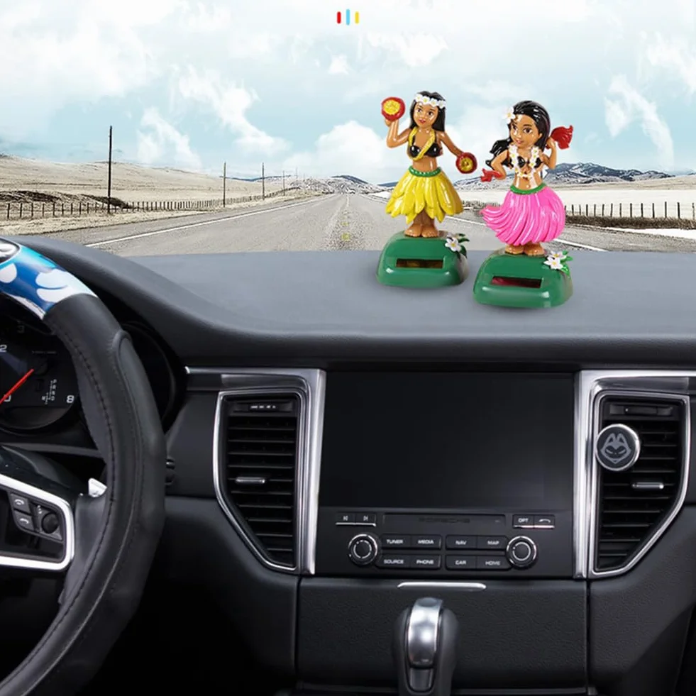 Bambola Hawaiana a Energia Solare Giocattolo Danzante Decorazione Cruscotto Auto Ufficio