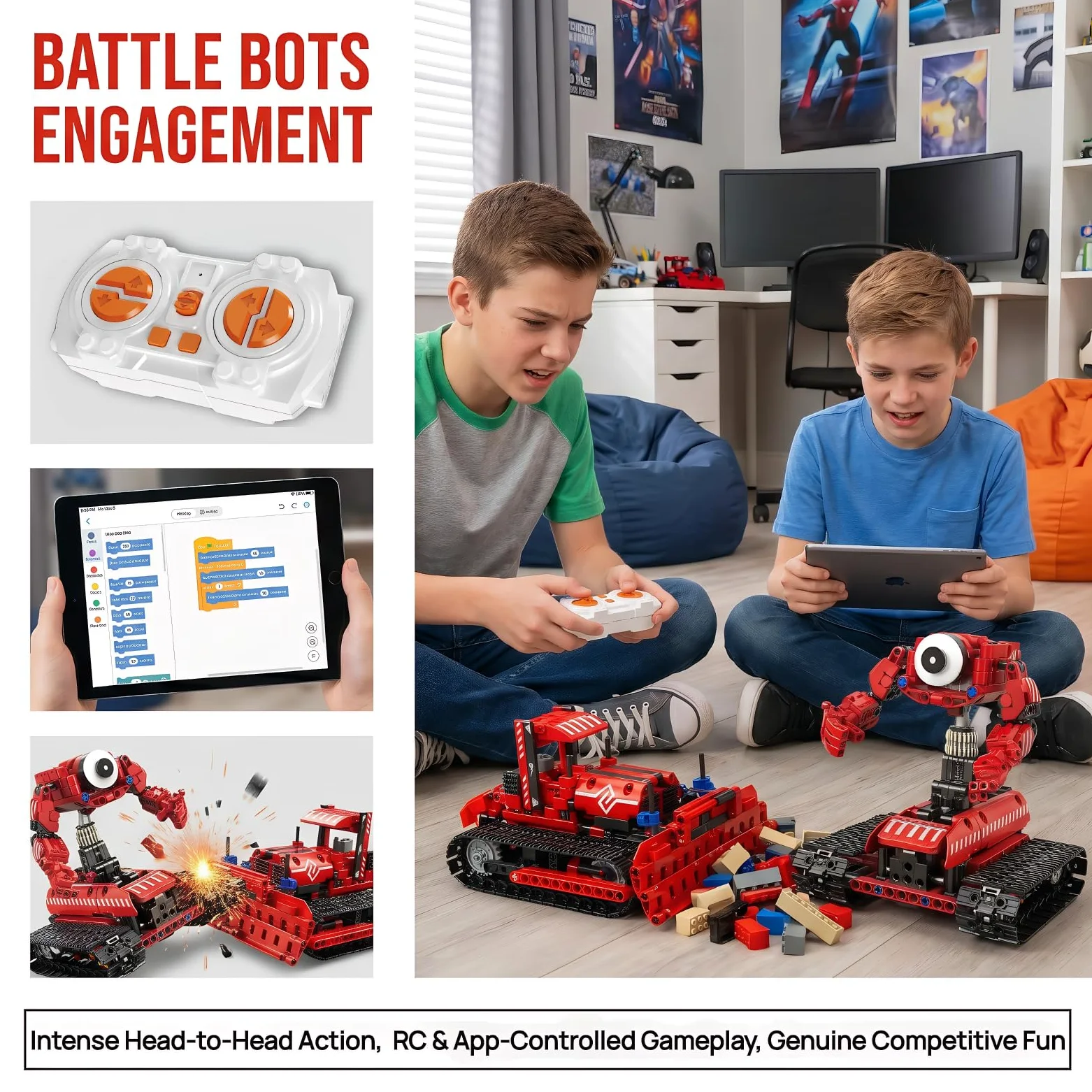 kit robot, 5-in-1 Modello Set Progetto Progetto Regalo | Kit robot: telecomando, coding tramite app, tracciamento percorso e mobilità cingolata; apprendimento, regali, progetti