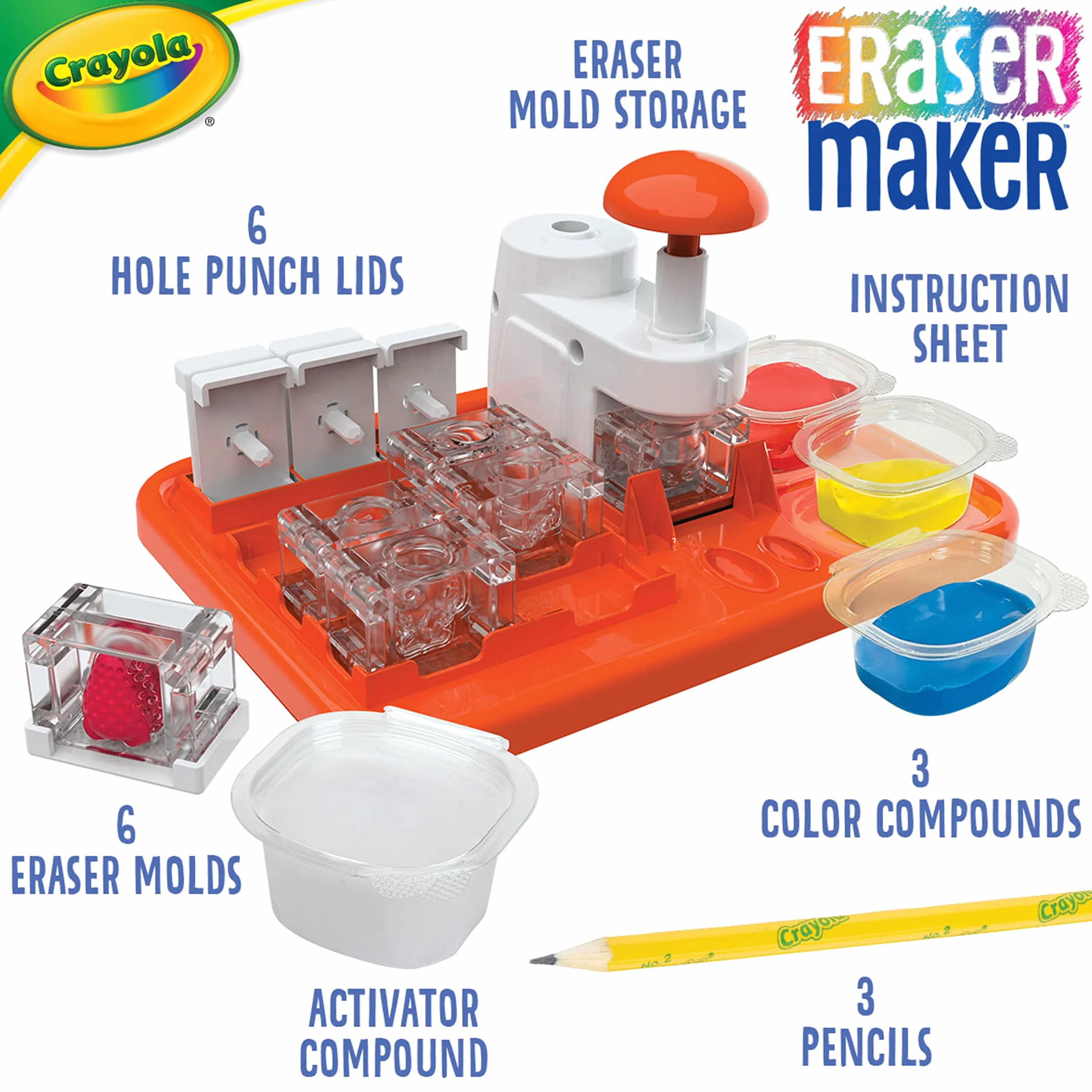 CRAYOLA - Laboratorio delle Gommine, per Creare Gomme Personalizzate, attività Creativa e Idea Regalo, da 6 Anni, 74-7401