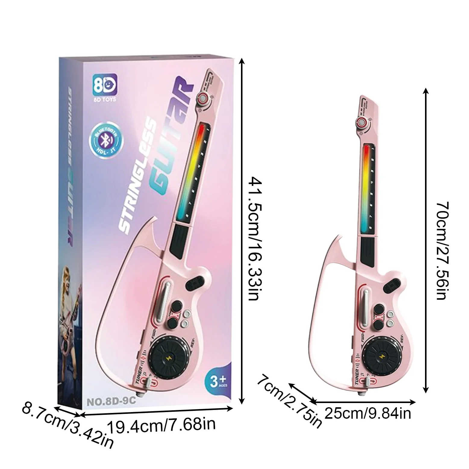 Chitarra Elettrica Per Ragazzi Giocattolo Educativo Senza Corde e Wireless | Giocattoli Per Musica Basso Realistici Per Ragazzi Ragazze Principianti Pratica Casa Viaggio Regalo Compleanno Natale