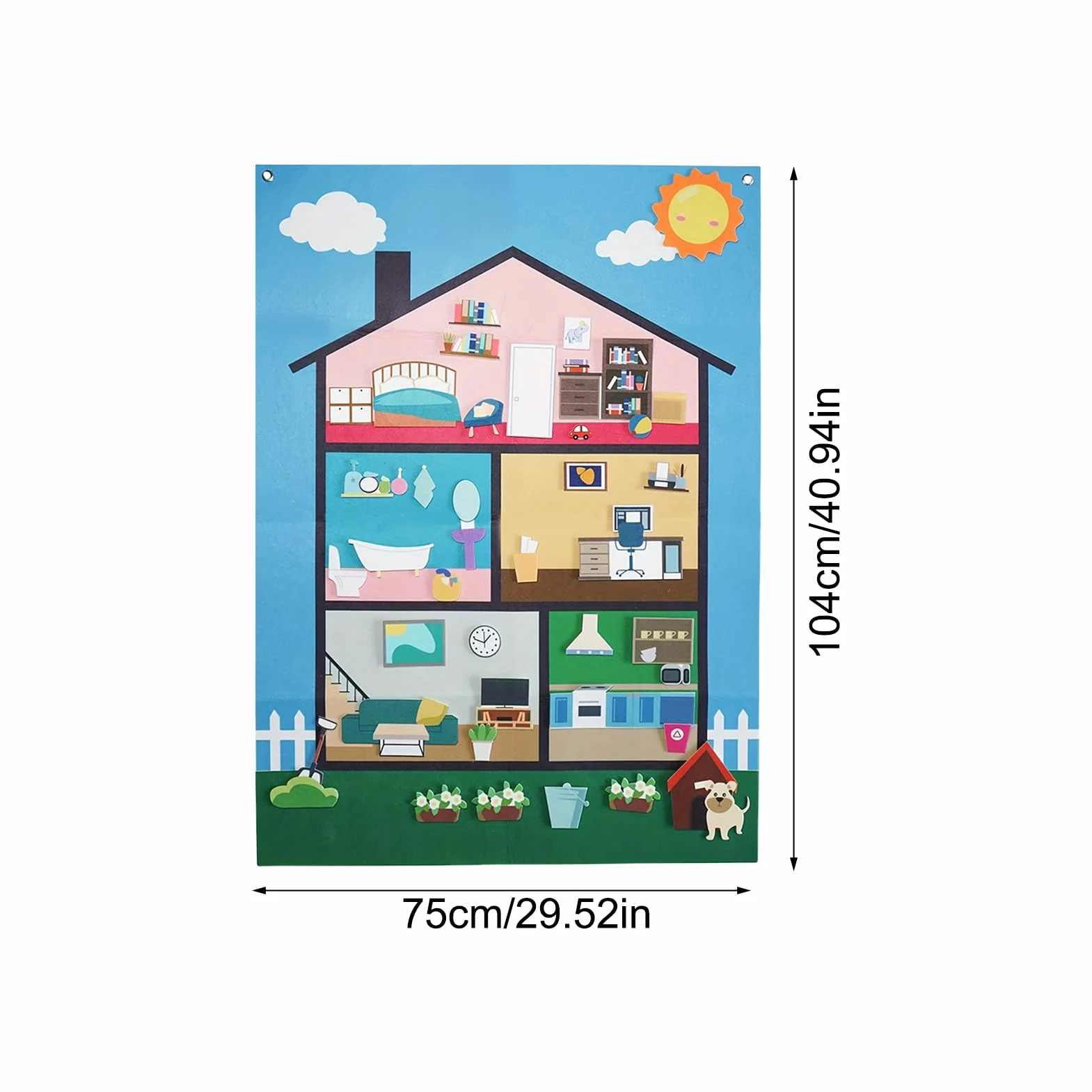Generico Pannello in Feltro per Bambini Gioco Sensoriale,Lavagna per Raccontare Storie - Gioco Educativo Sensoriale per Bambini Scuola Casa Viaggi età 3+ Sviluppo Abilità