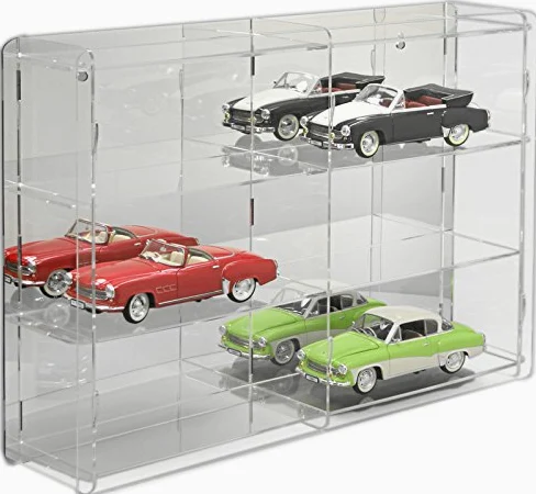 SORA Vetrina espositiva per modellini Auto in Scala 1:18 con Pannello Posteriore a Specchio