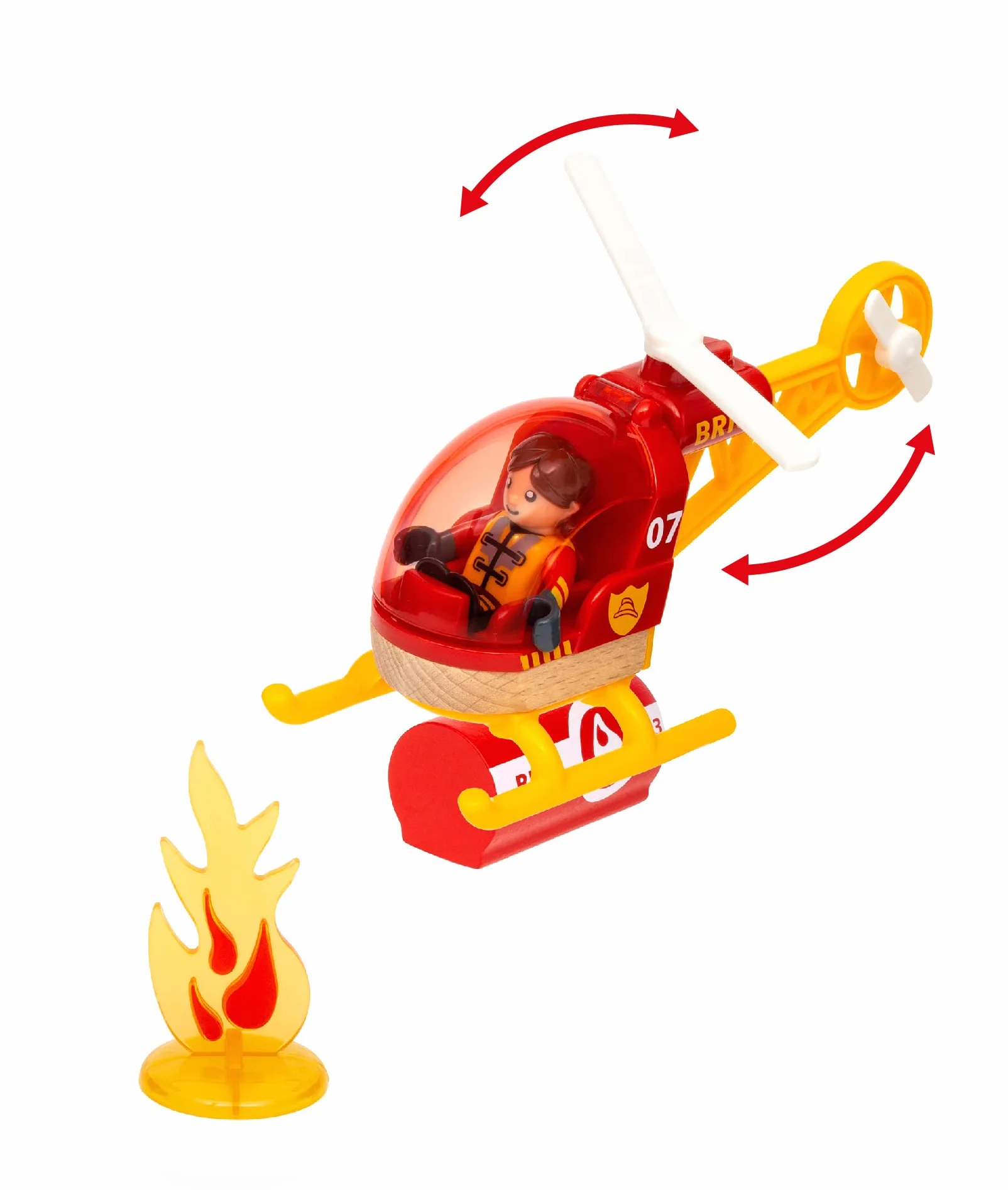 BRIO World 36025 Police and Fire Set Deluxe - Grande kit di soccorso con stazione di polizia, treno dei pompieri, elicottero antincendio e ambulanza - Consigliato per bambini dai 3 anni in su